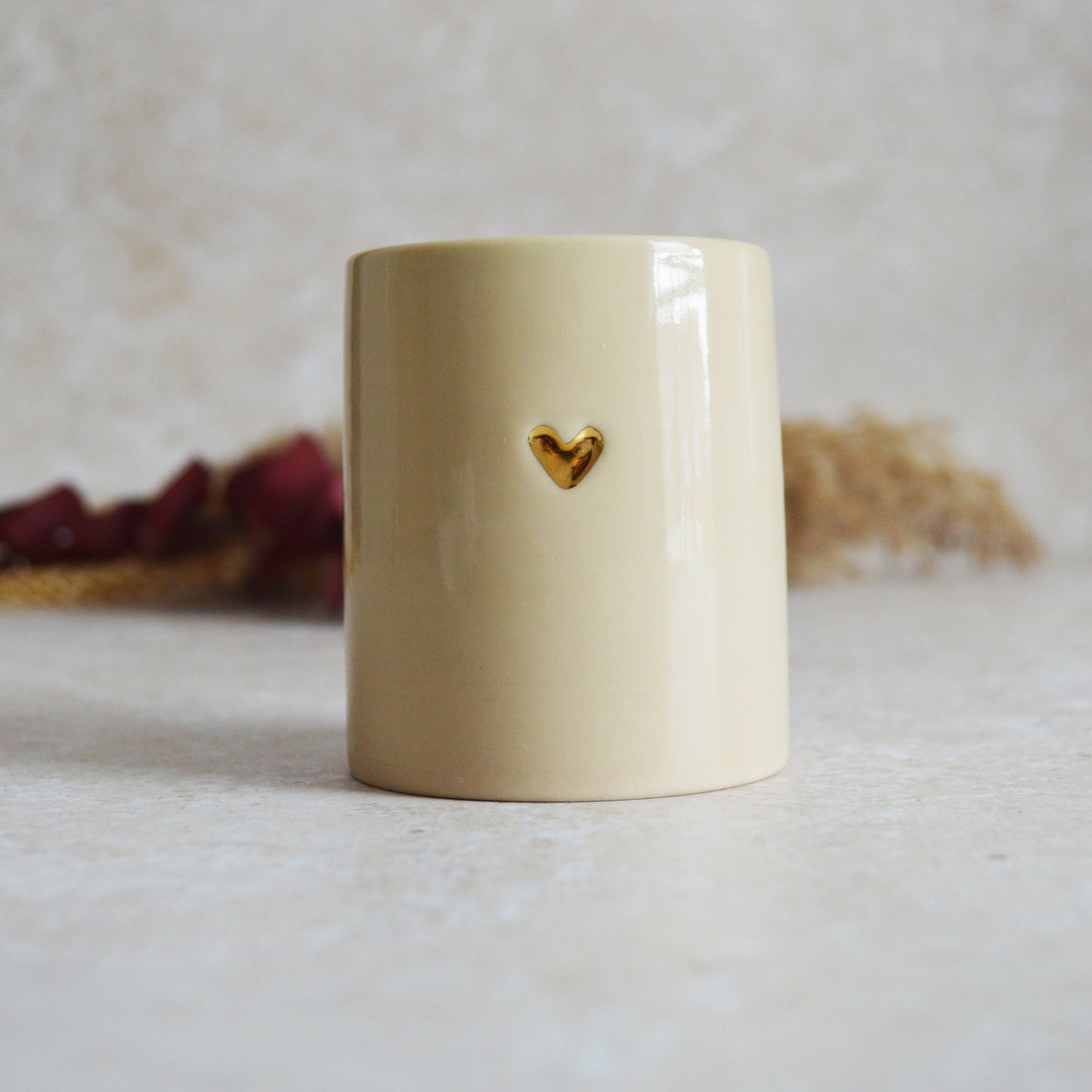 Sample* Small Beige Thrown Pot | Glazed Brown Pot | Porcelain (A101)