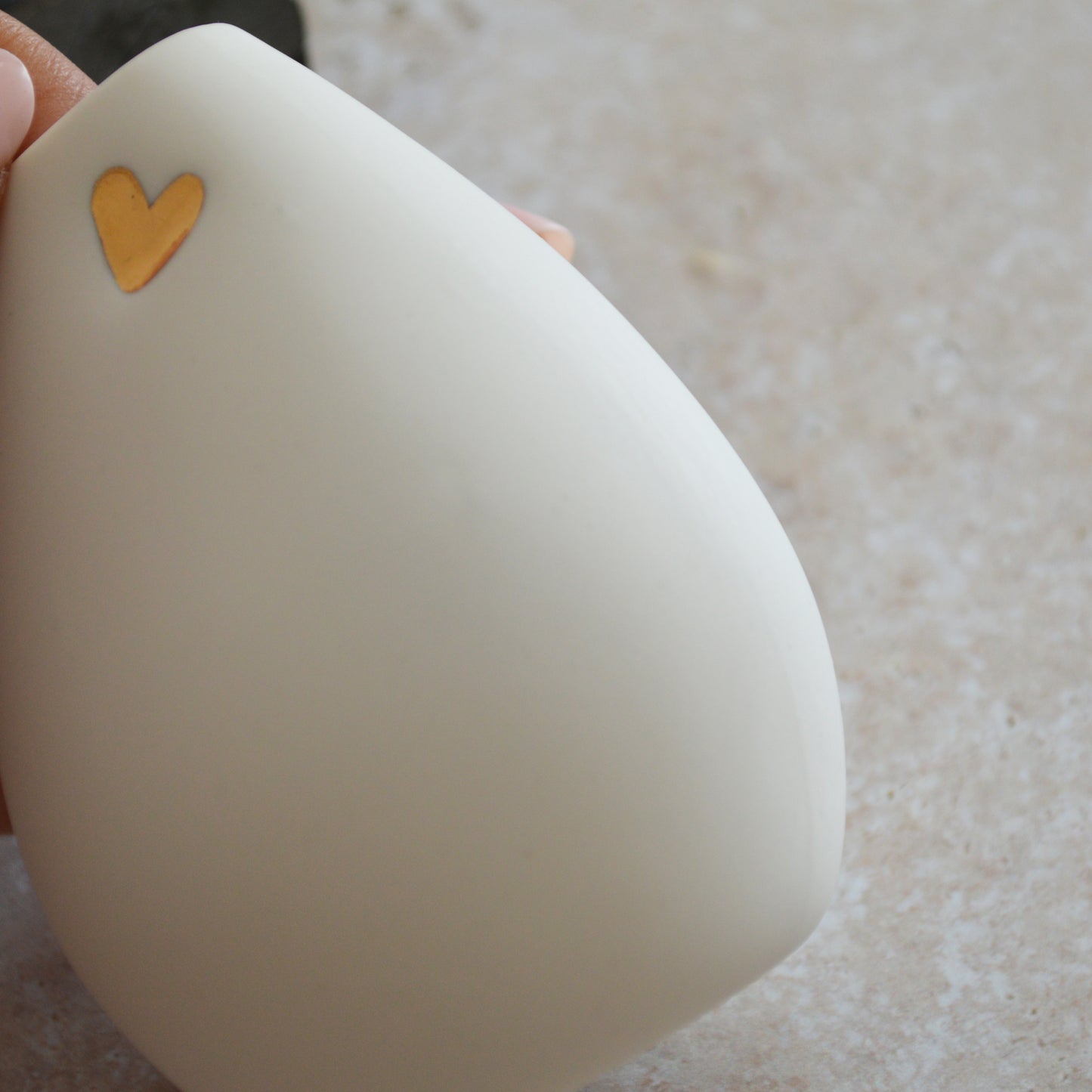 Seconds* Small White Bud Vase with an Embossed Gold Heart | Porcelain | Flower Vase | Mother's Day Vase (A10)