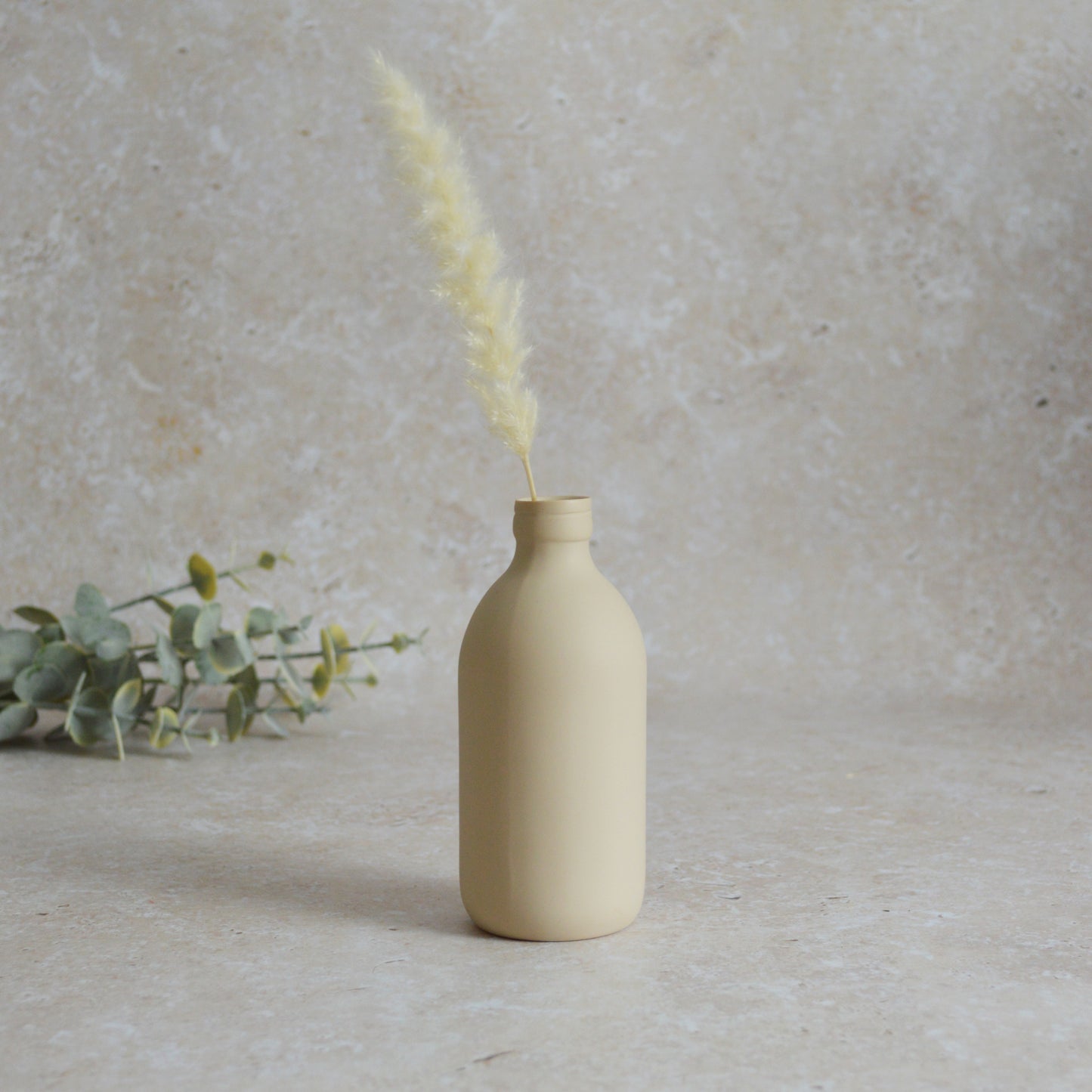 Seconds* Large Beige Bottle Vase With A Gold Embossed Heart | Flower Vase | Porcelain Vase