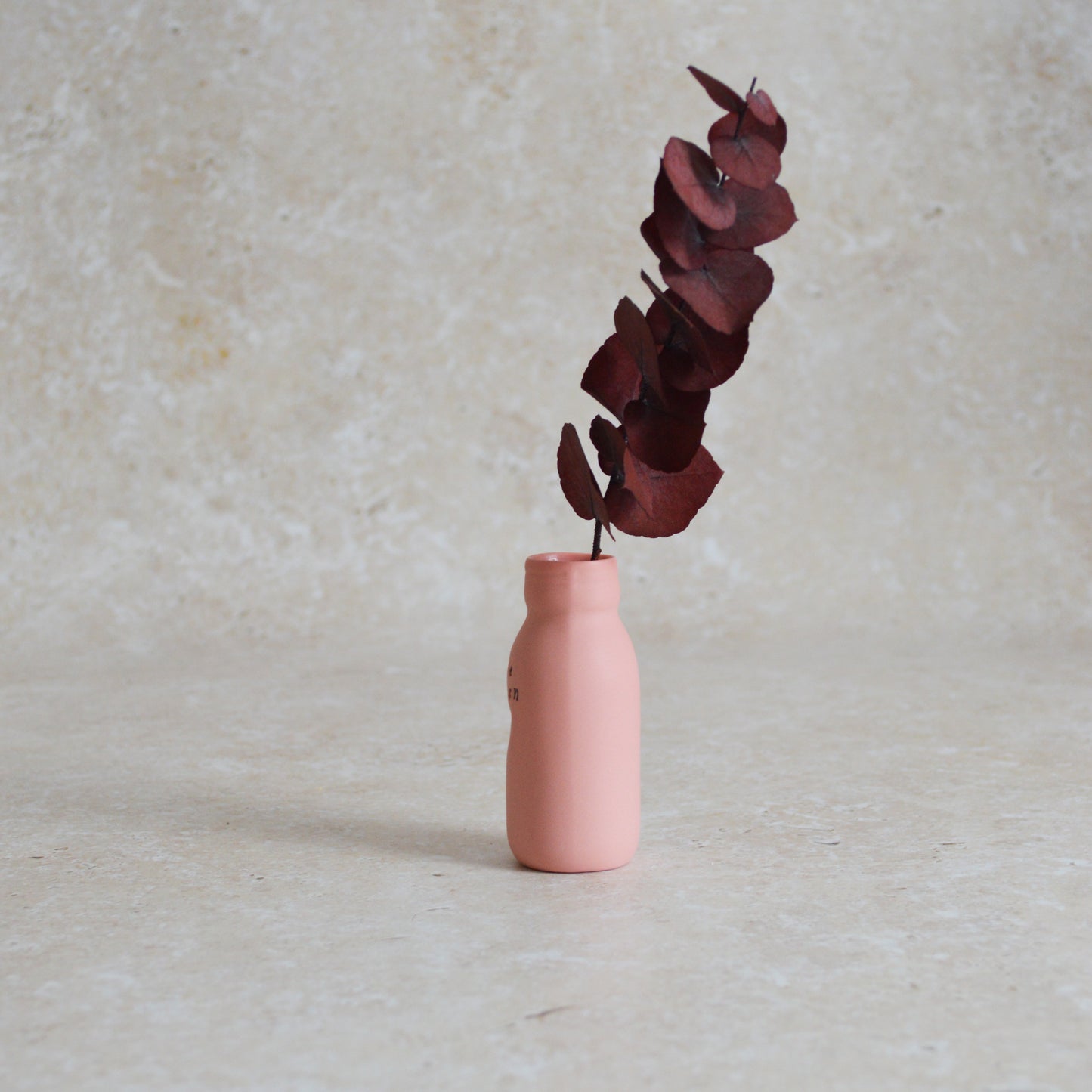 Seconds* Discontinued* Love Potion Bottle Vase With A Gold Embossed Heart | Pink Ceramic | Valentine's Gift | Porcelain Vase (A55)