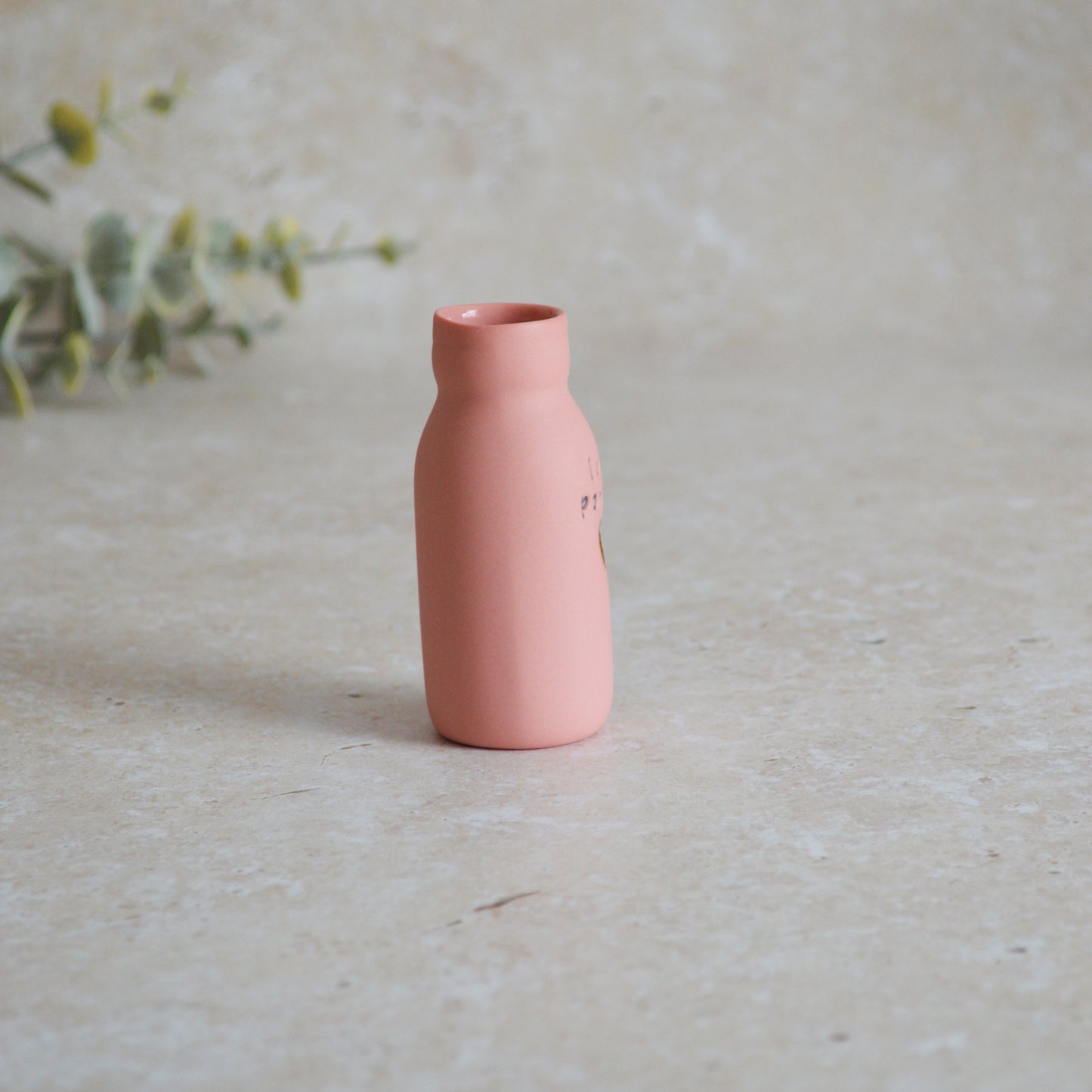 Seconds* Discontinued* Love Potion Bottle Vase With A Gold Embossed Heart | Valentine's Gift | Porcelain Vase (A66)