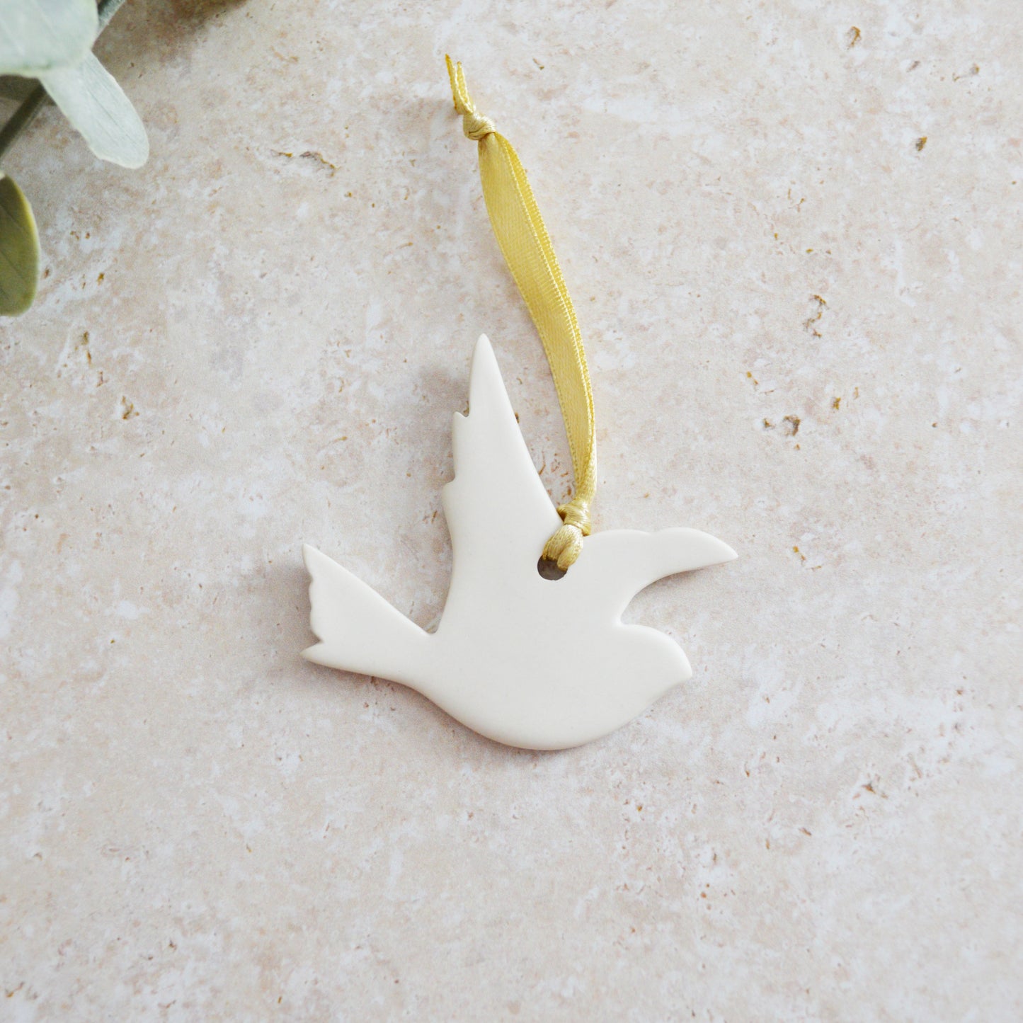 Seconds* Mini Hanging Dove with A Subtle Pearl Finish | Hanging Decoration | Christmas Decor | Tree Ornament (A67)