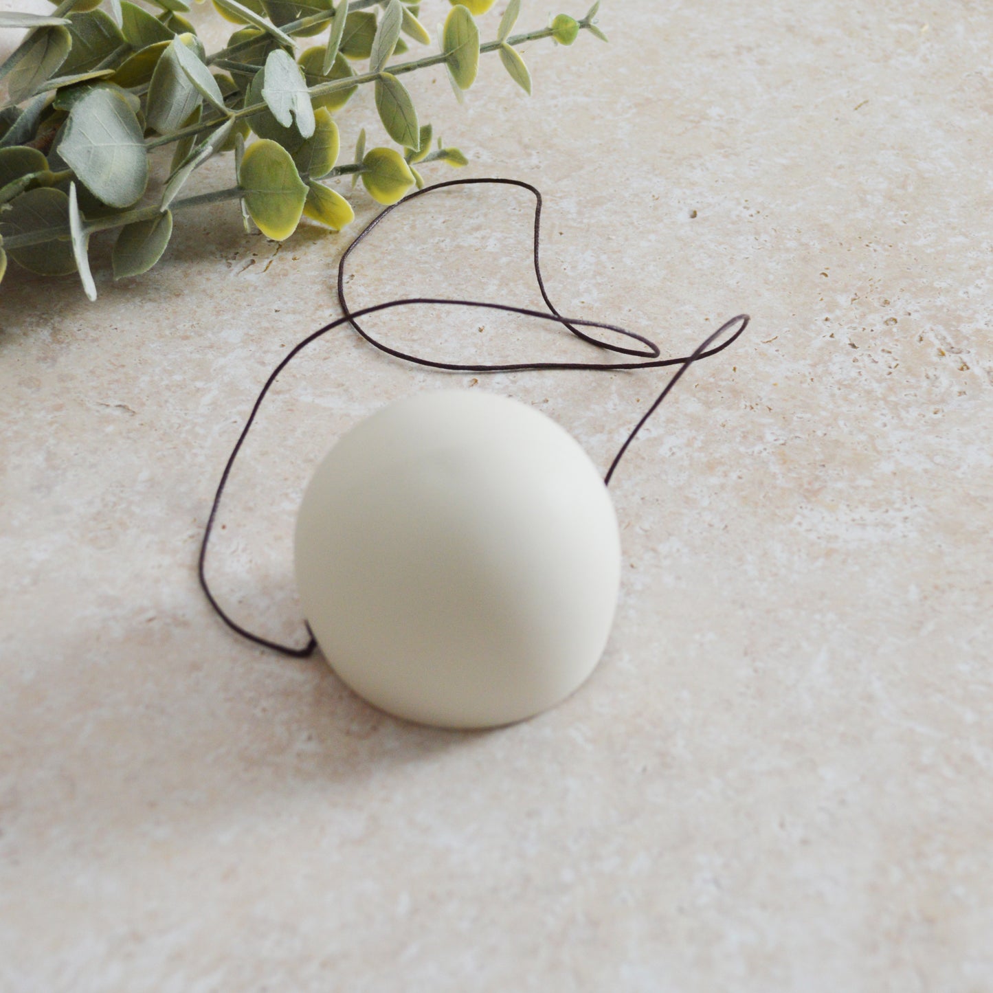 Discontinued* Small Hanging Planter with a Oxide Embossed Heart and Brown String for Hanging | Porcelain | Hanging Planter (B30)