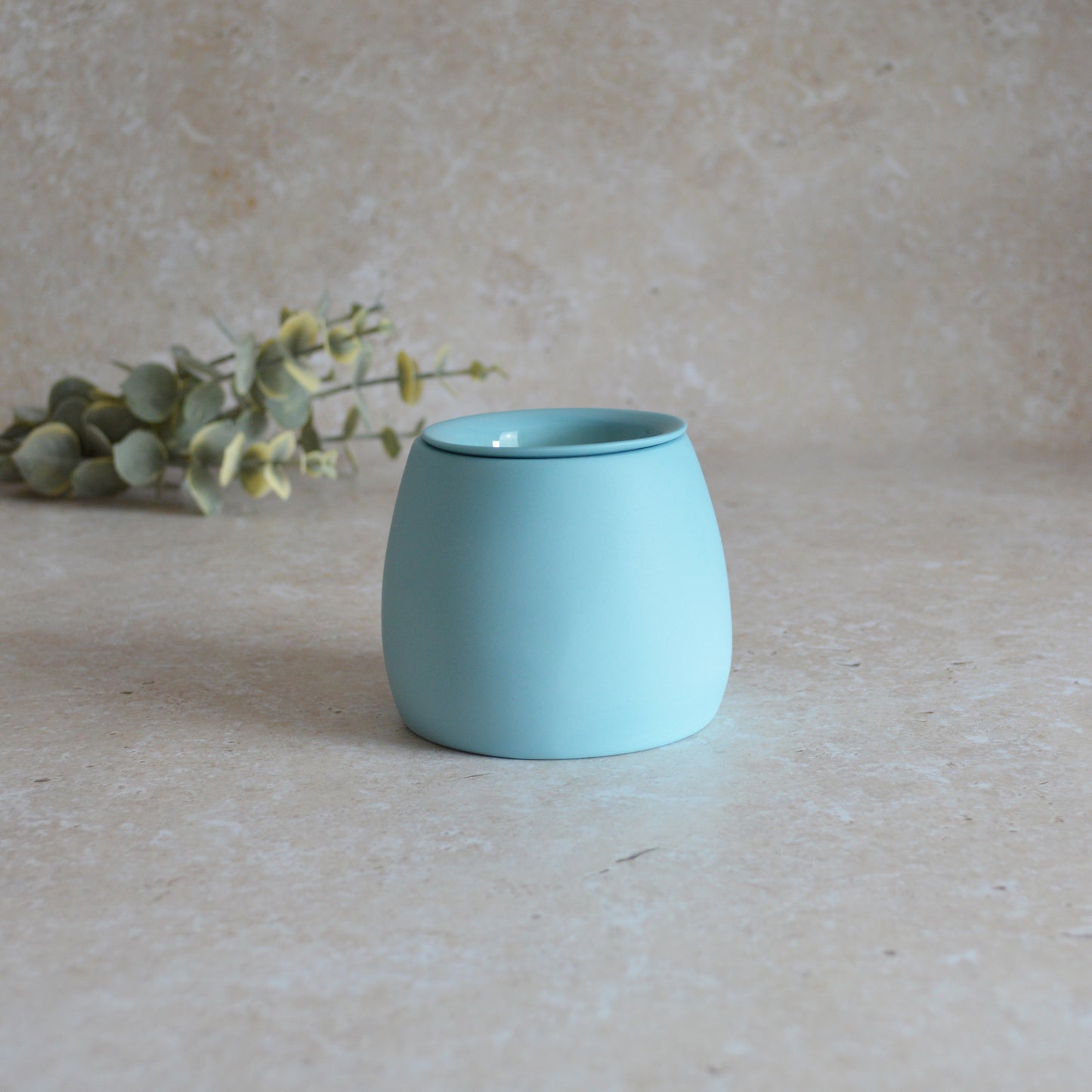 Seconds* Pastel BLUE Wax And Oil Burner With A Gold Embossed Heart And Detachable Lid | Wax Burner | Porcelain (B37)