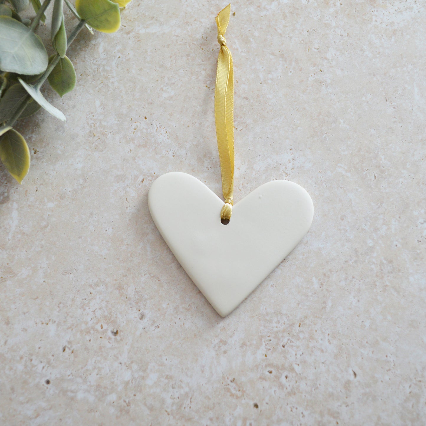 Seconds* I Love You Heart With A Gold Heart | Porcelain | Hanging Heart Decoration | Valentines Keepsake (B80)
