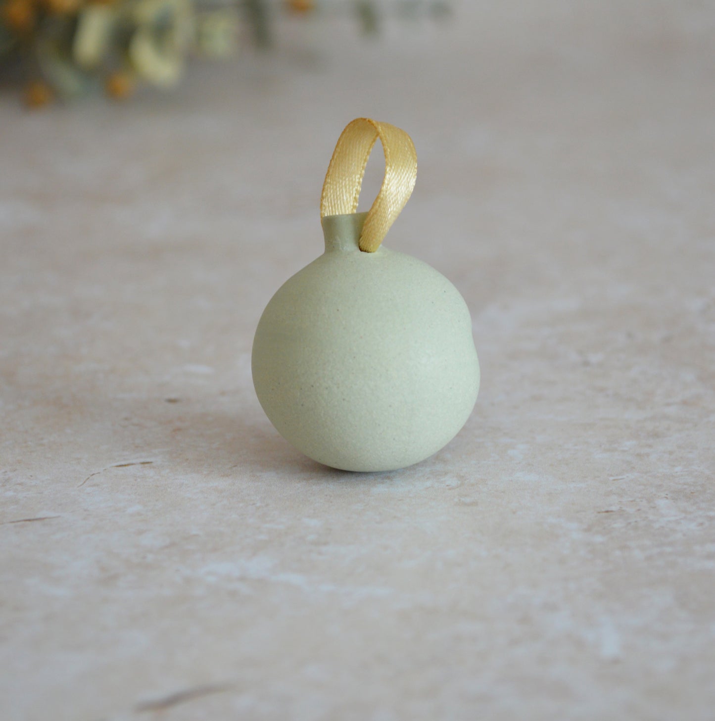 Seconds* MINT Mini Pastel Bauble With A Gold Heart | Stoneware | Hanging Christmas Decorations | Christmas Tree Decor (B92)