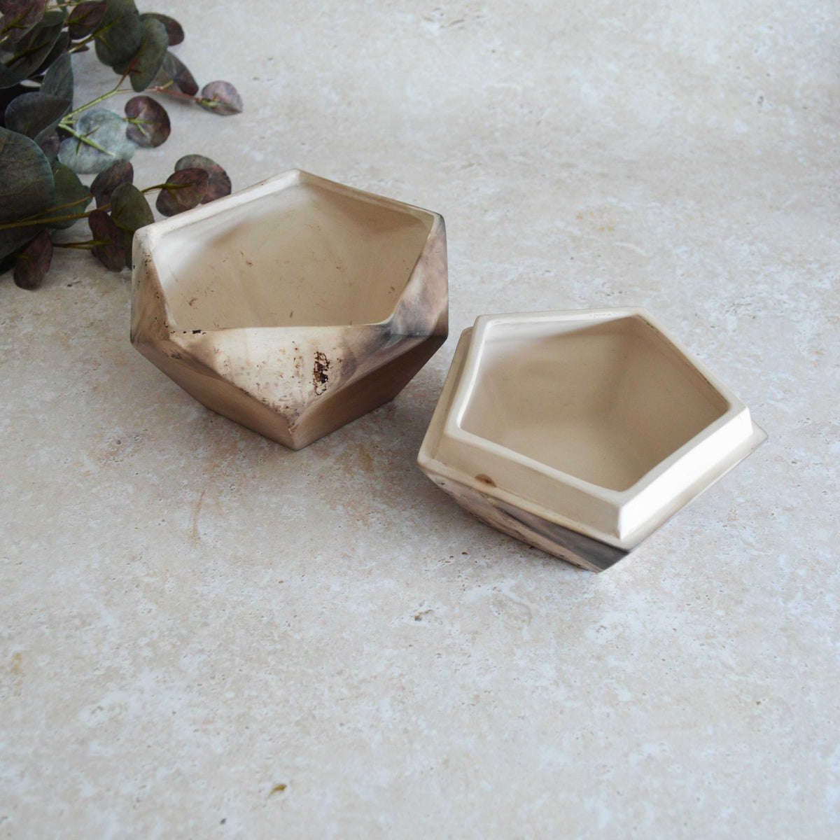Smoke Fired Dodecahedron | Large | Smoke Fired | Porcelain