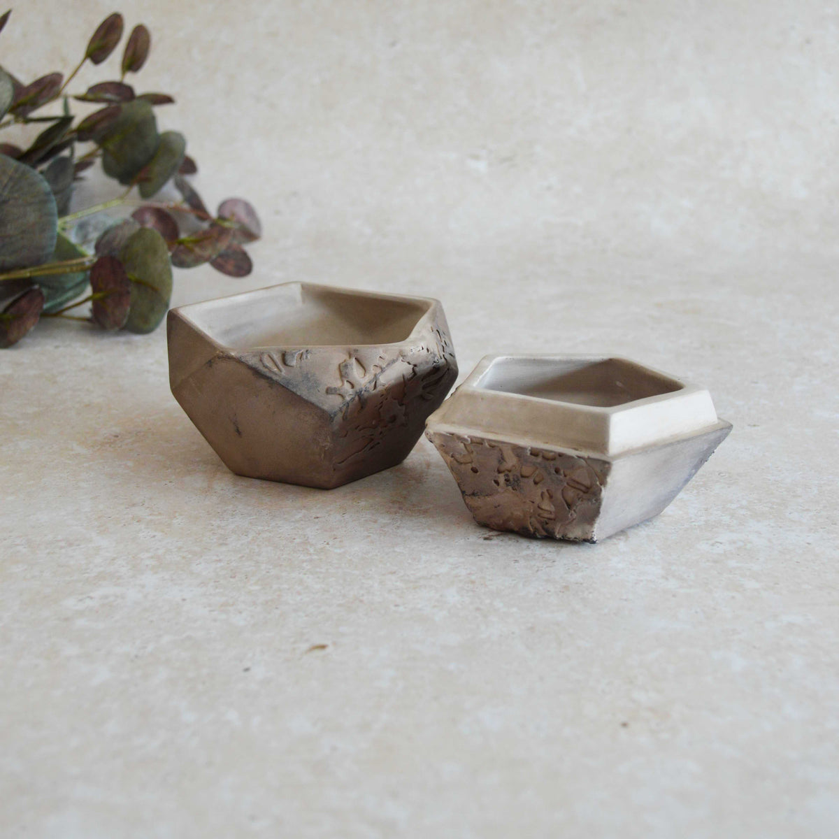 Smoke Fired Textured Dodecahedron | Medium | Smoke Fired | Porcelain