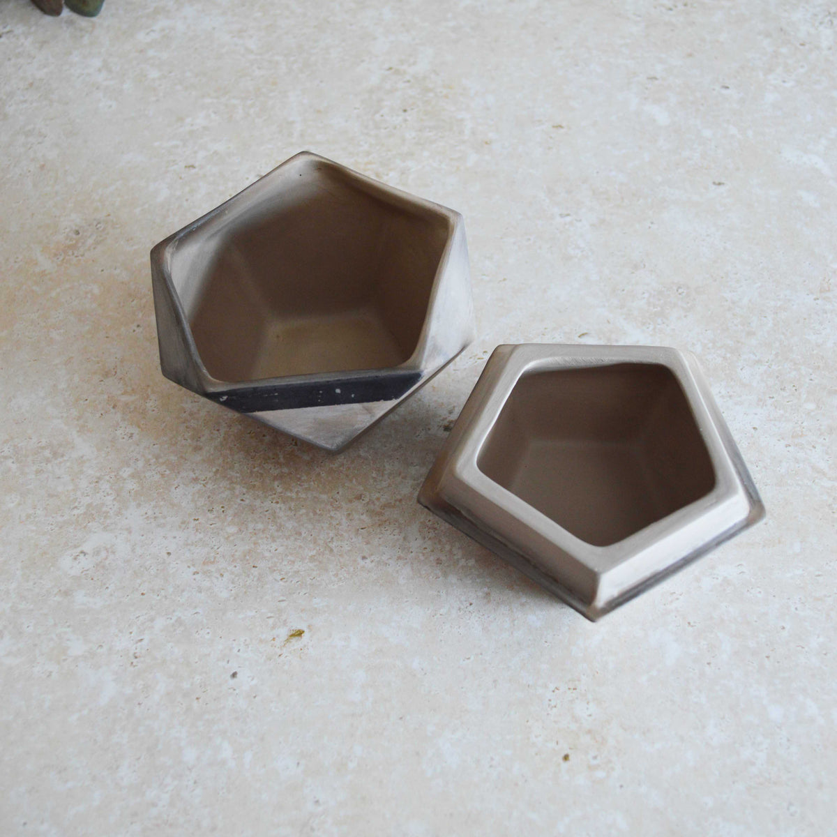 Smoke Fired Dodecahedron | Medium | Smoke Fired | Porcelain