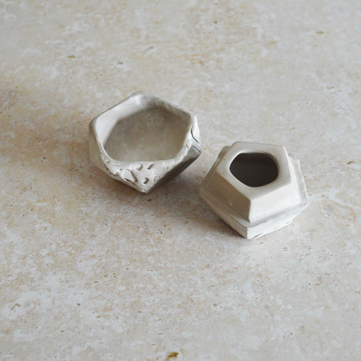 Smoke Fired Dodecahedron | Textured Small | Smoke Fired | Porcelain