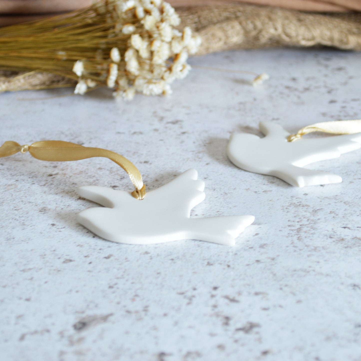 Delicate Porcelain Dove | Hanging Decoration | Christmas Decor | Tree Ornament