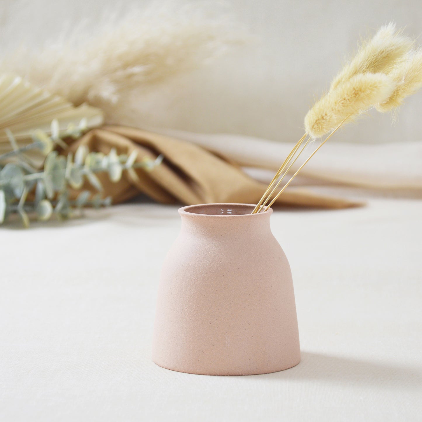 Small Pastel Pink Vase With A Gold Embossed Heart | Flower Vase | Small Vase | Stoneware Vase