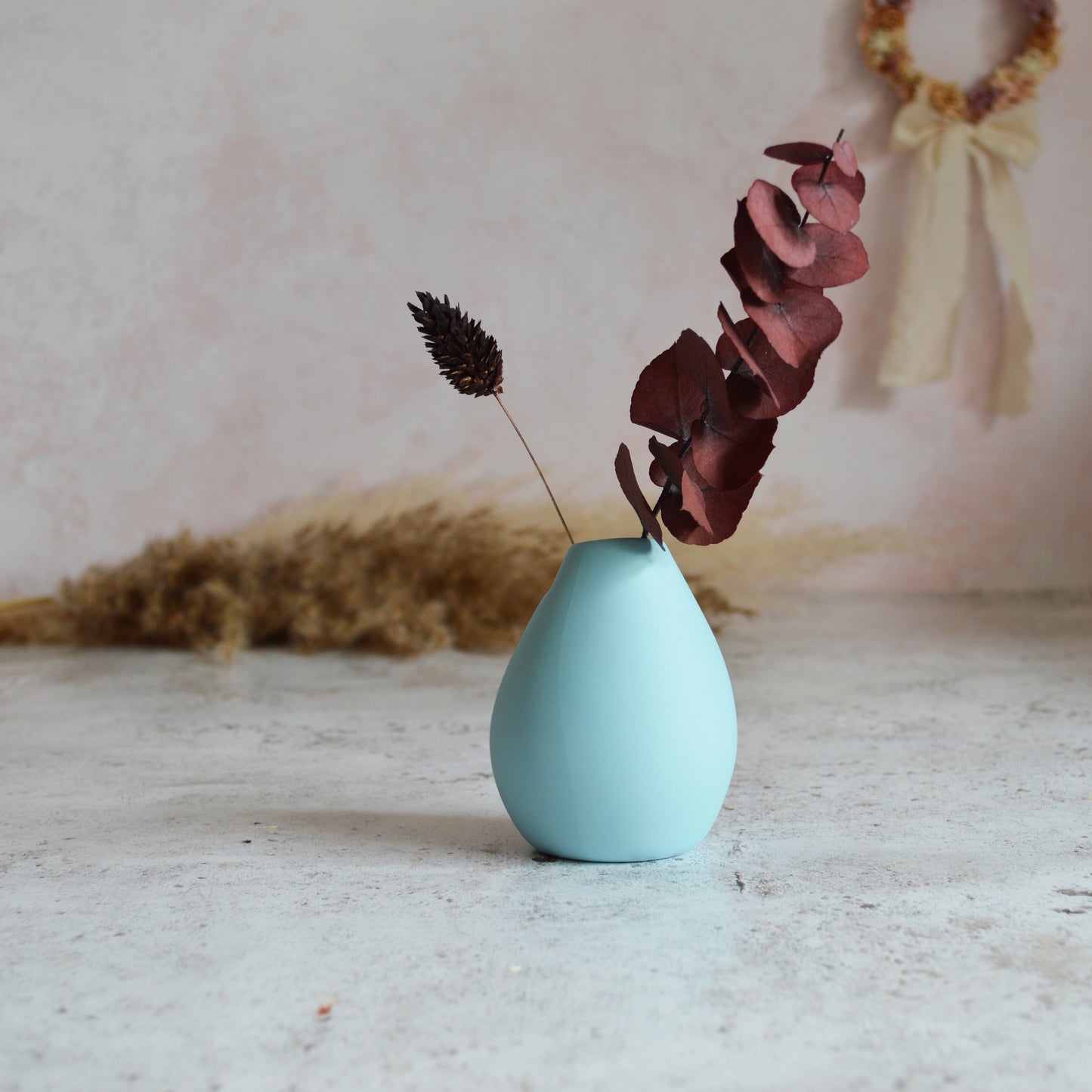 Pastel Blue Bud Vase With An Embossed Gold Heart | Porcelain Vase | Flower Vase | Mother's Day Gifts
