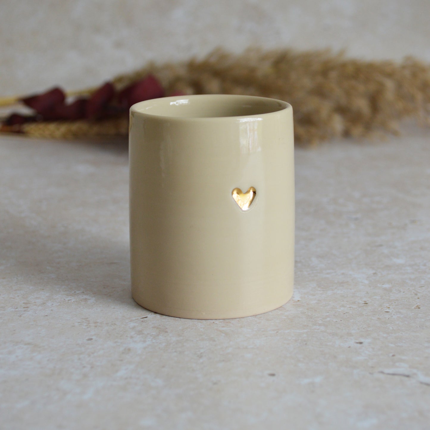 Sample* Small Beige Thrown Pot | Glazed Brown Pot | Porcelain (A101)