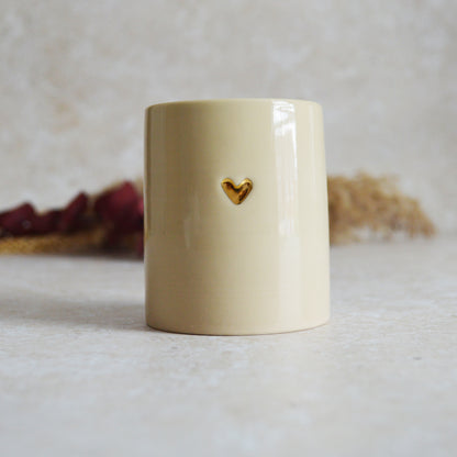 Sample* Small Beige Thrown Pot | Glazed Brown Pot | Porcelain (A101)