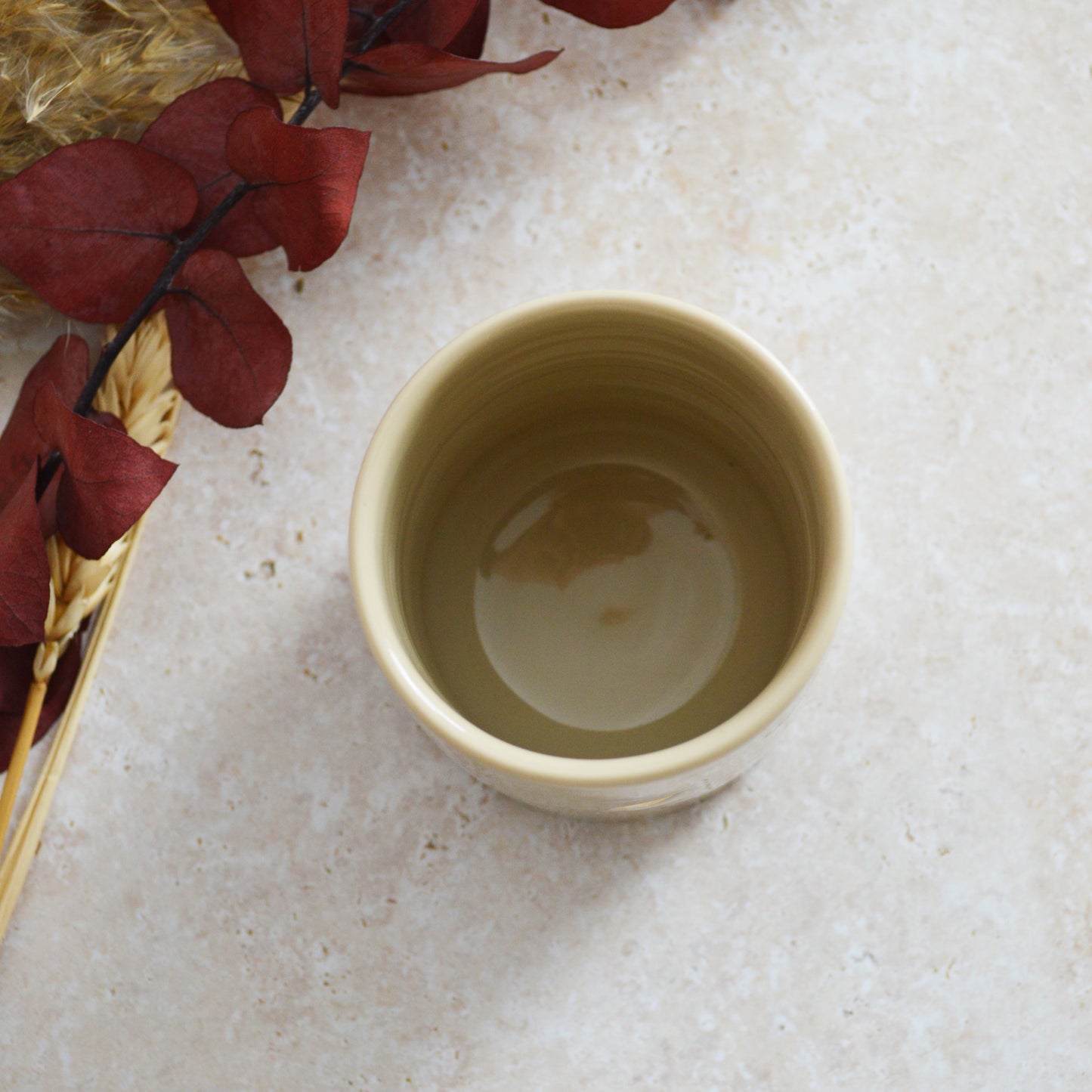 Sample* Small Beige Thrown Pot | Glazed Brown Pot | Porcelain (A101)