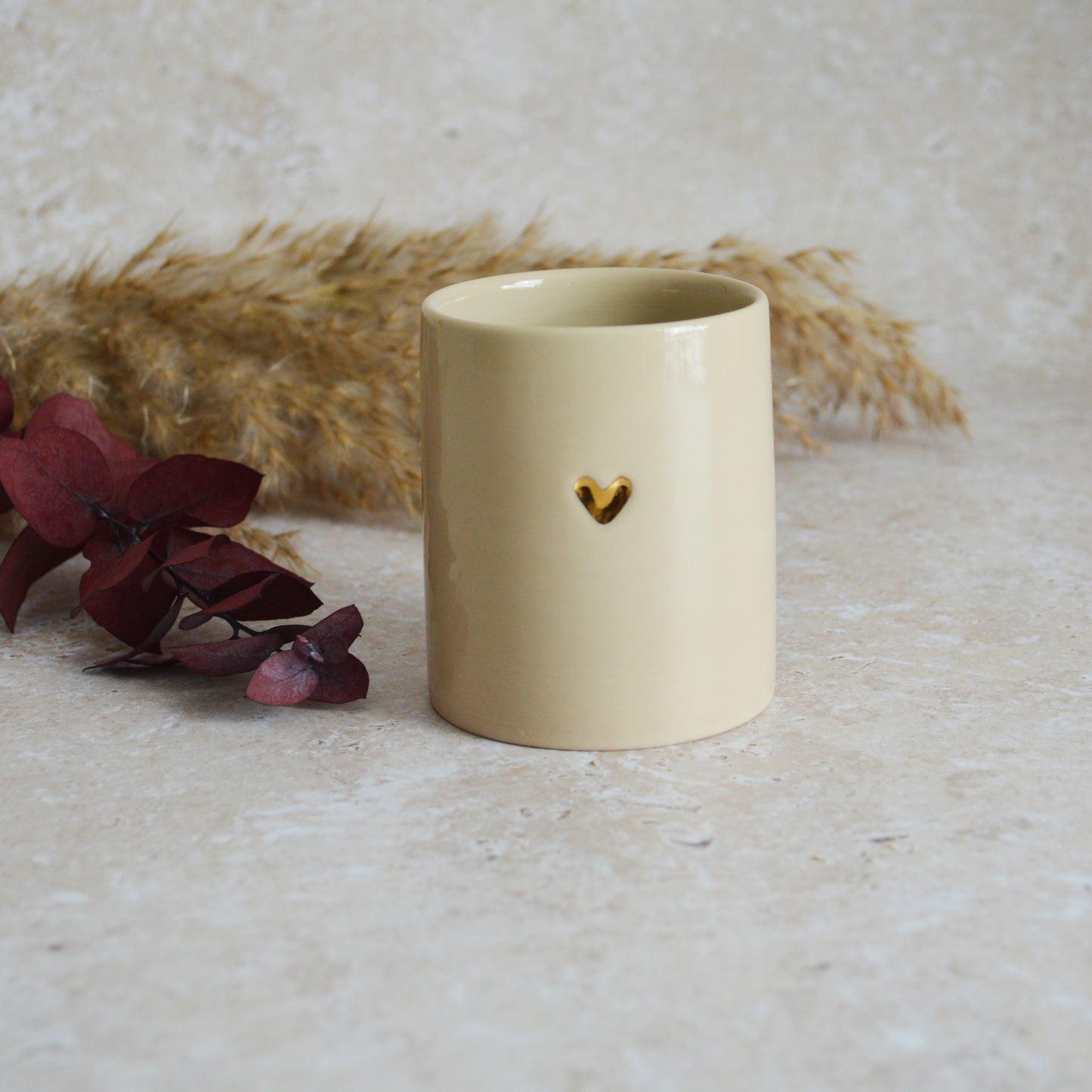 Sample* Small Beige Thrown Pot | Glazed Brown Pot | Porcelain (A101)