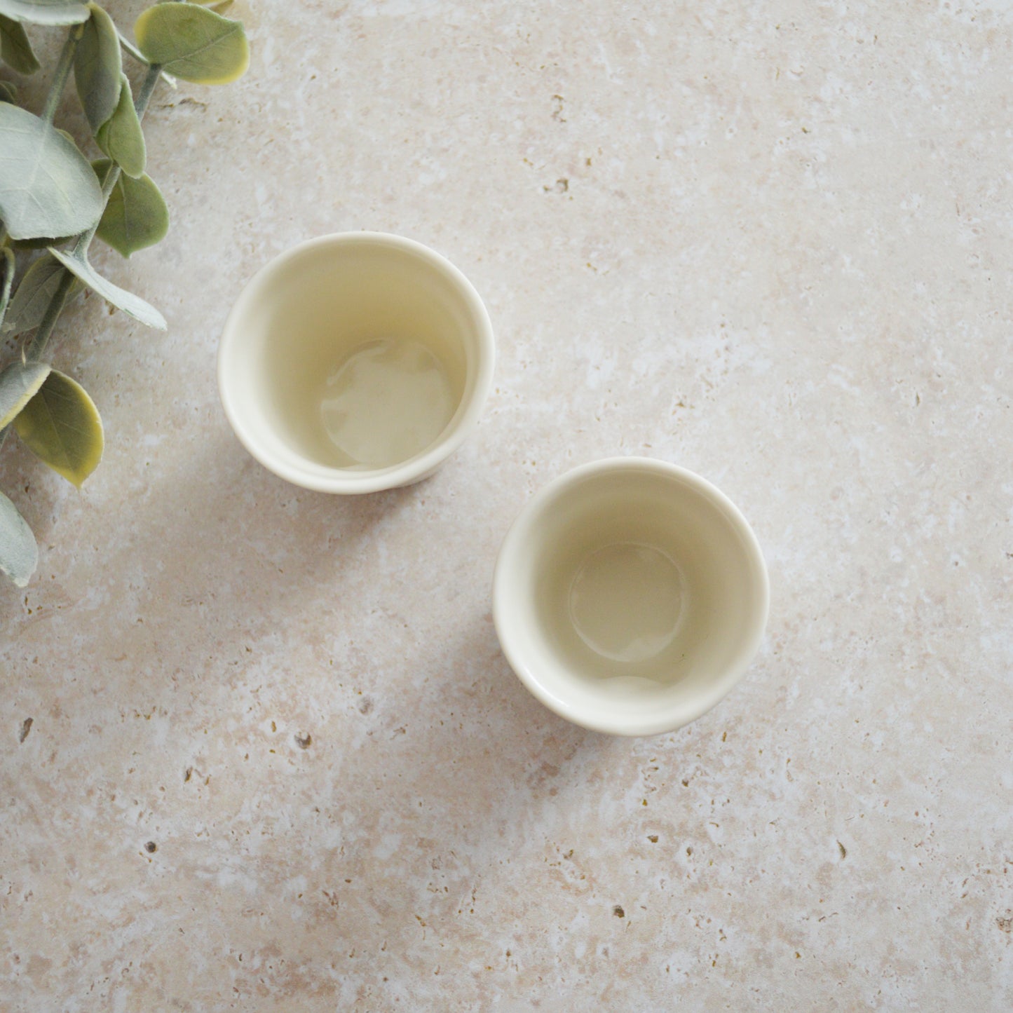 Discontinued* Seconds* A Pair of Mini Porcelain Pots with a Gold Embossed Heart | Porcelain | Pots | Handcrafted | Mini Plant Pot (A103)