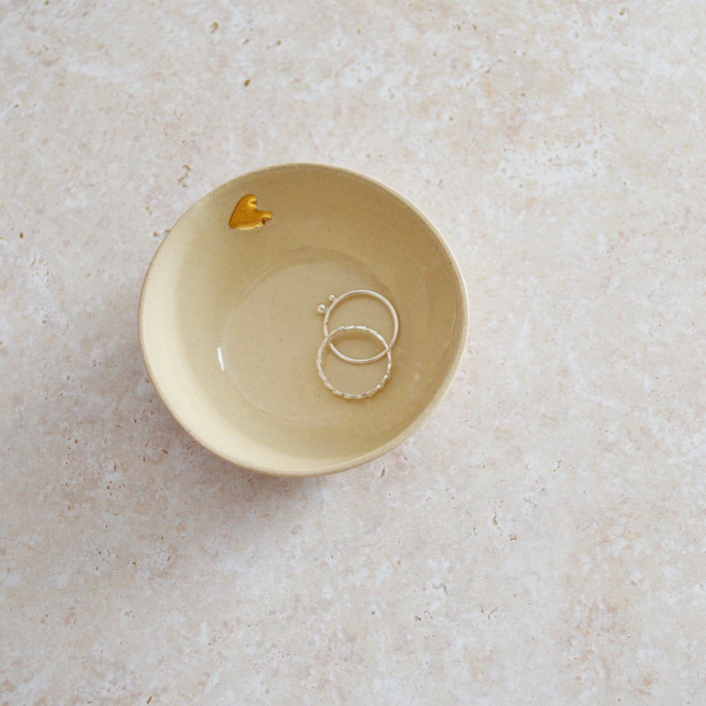 Sample* Seconds* Pastel Stoneware Trinket/Ring Dish With A Gold Embossed Heart | Ring Dish | Jewellery | Stoneware (A107)
