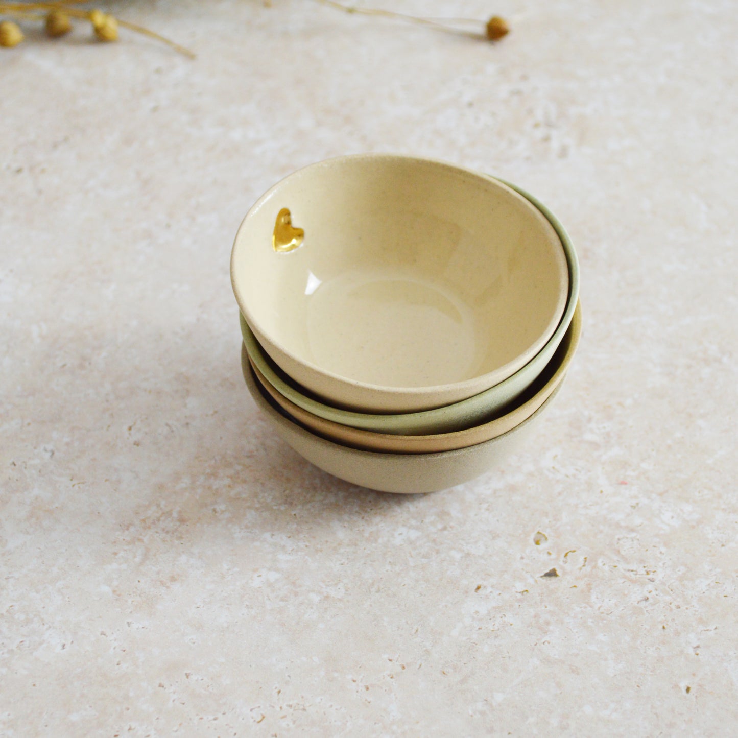 Sample* Seconds* Pastel Stoneware Trinket/Ring Dish With A Gold Embossed Heart | Ring Dish | Jewellery | Stoneware (A107)