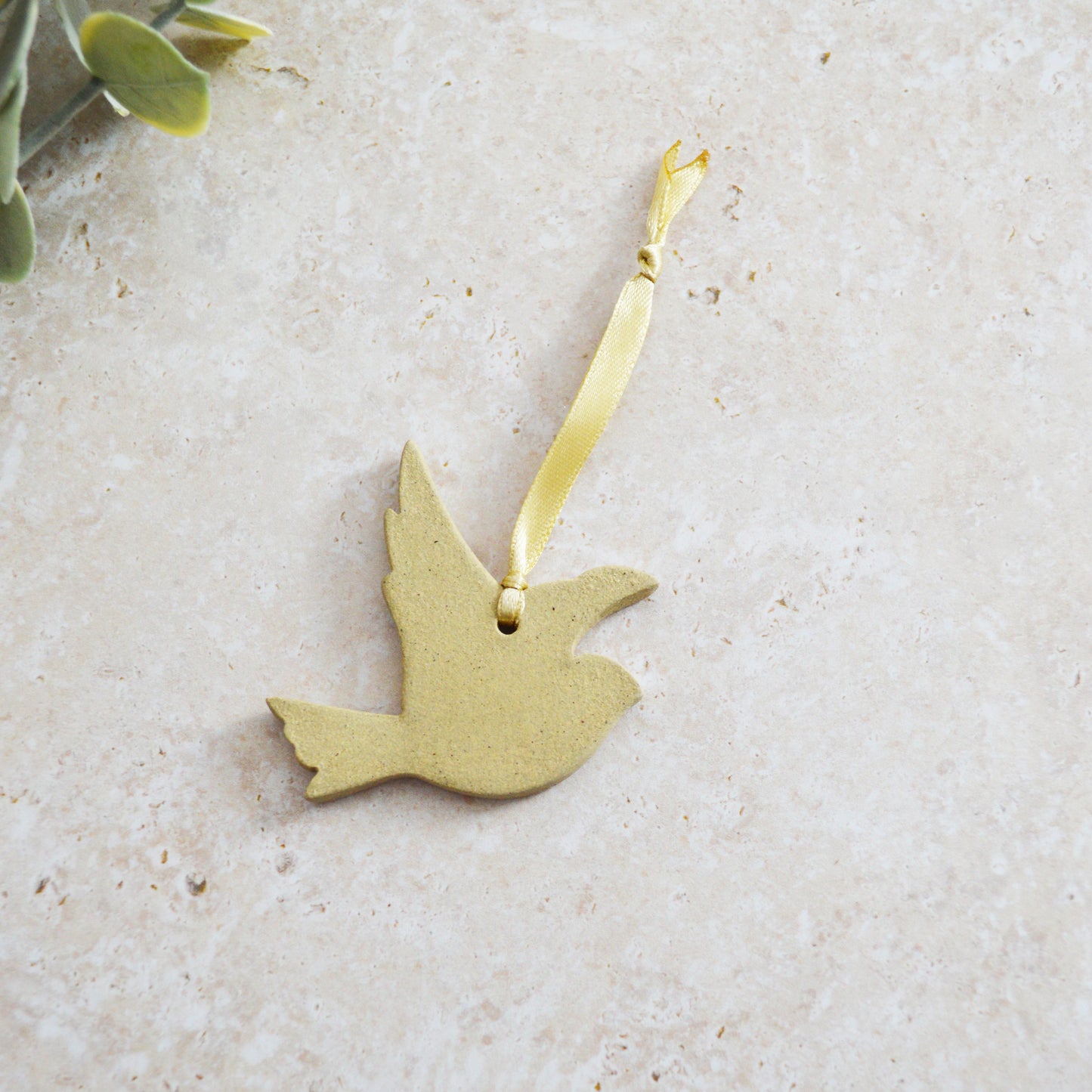 Sample* Mini Hanging Dove Gold Lustre Markings | Sand| Hanging Decoration | Christmas Decor | Tree Ornament (A108)