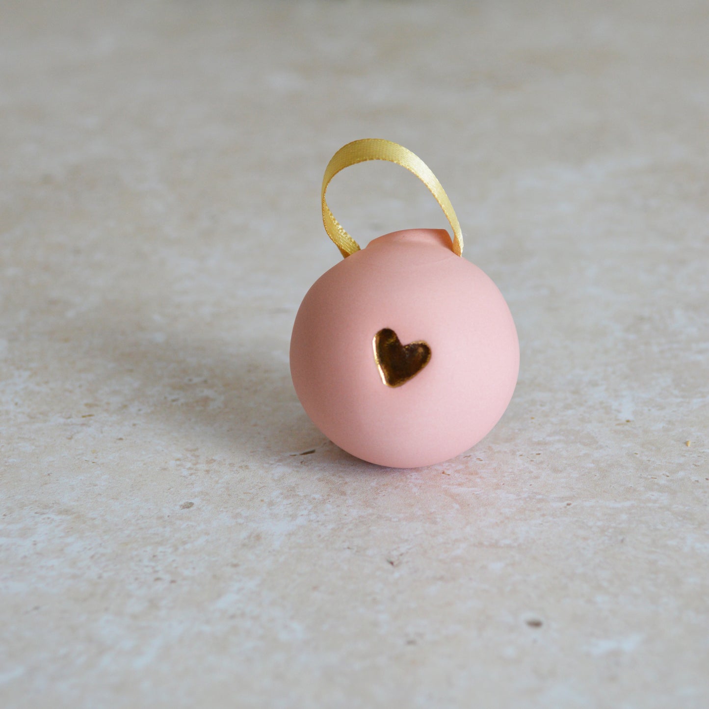 Seconds* Sample* Pastel Porcelain Bauble With A Gold Heart | Porcelain | Hanging Christmas Decorations | Christmas Tree Decor (A110 & A115)