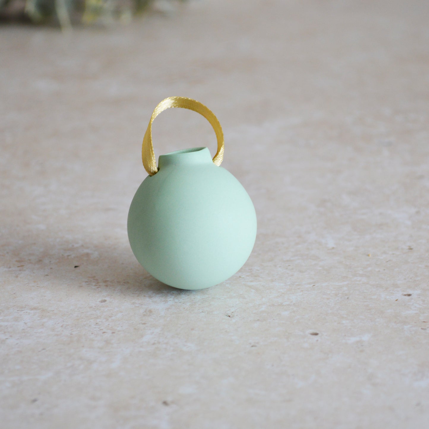 Seconds* Sample* Pastel Porcelain Bauble With A Gold Heart | Porcelain | Hanging Christmas Decorations | Christmas Tree Decor (A110 & A115)