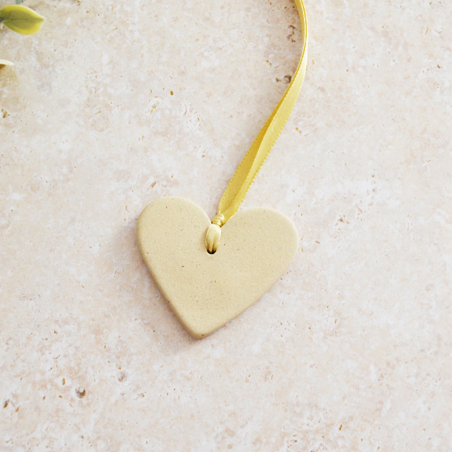 Sample* Mini Hanging Heart U Tag | Speckled Beige | Love You Heart Tag With A Mini Pearl Heart Tag | Valentine's Gift | Stoneware (A118)