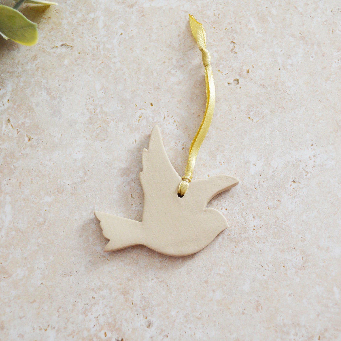 Sample* Mini Hanging Dove Gold Lustre Markings | Soft Cream | Hanging Decoration | Christmas Decor | Tree Ornament (A119)