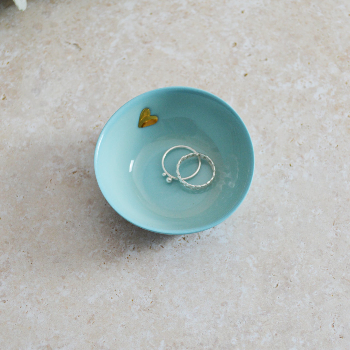 Seconds* Small Trinket/Ring Dish With A Gold Embossed Heart | Ring Dish | Jewellery | Porcelain (A12, A11, B58, B59)
