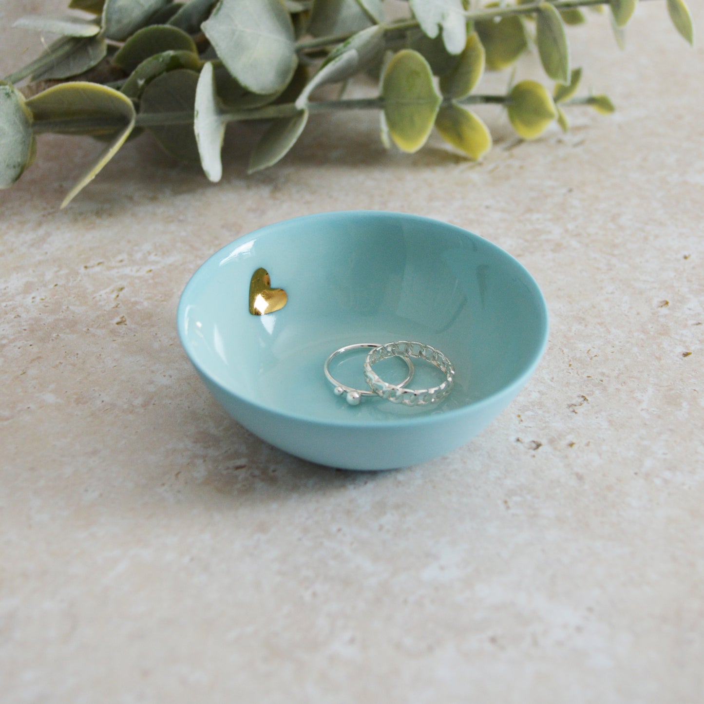 Seconds* Small Trinket/Ring Dish With A Gold Embossed Heart | Ring Dish | Jewellery | Porcelain (A12, A11, B58, B59)