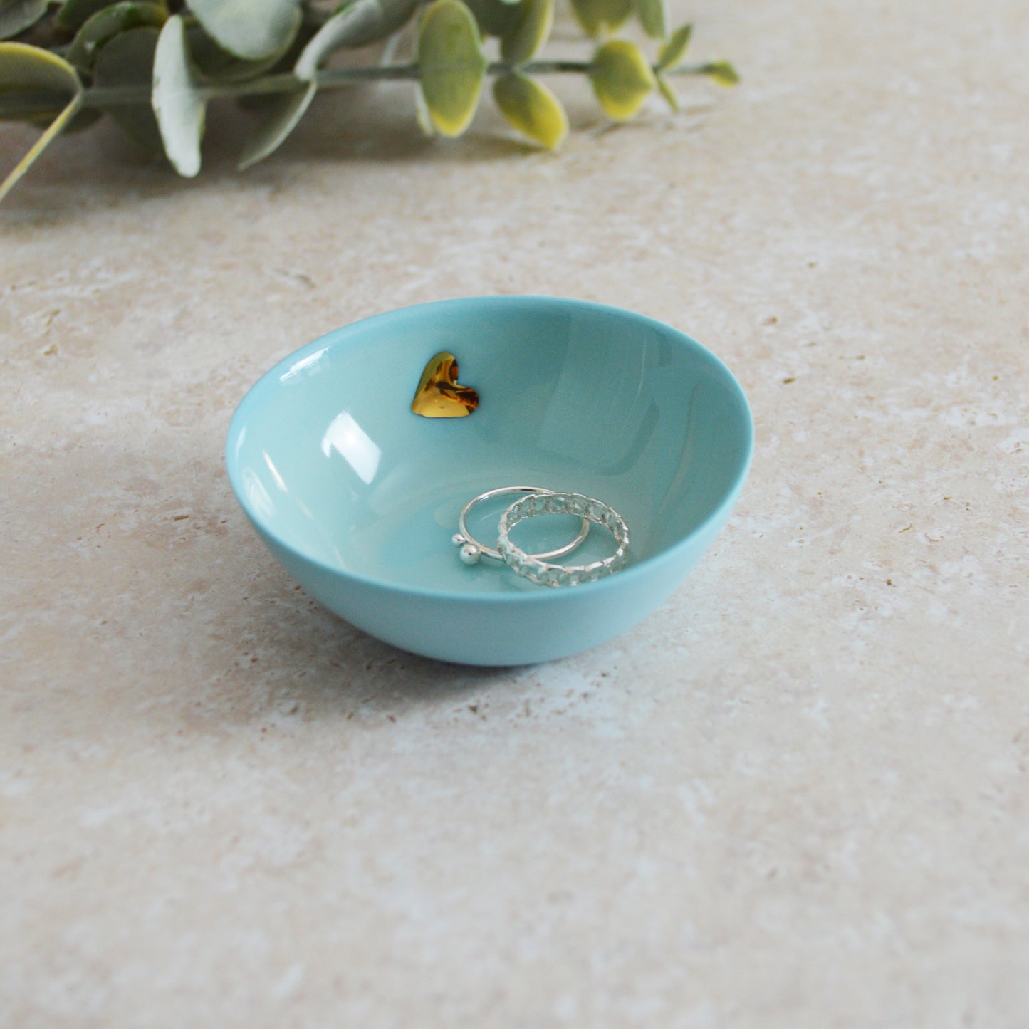 Seconds* Small Trinket/Ring Dish With A Gold Embossed Heart | Ring Dish | Jewellery | Porcelain (A12, A11, B58, B59)