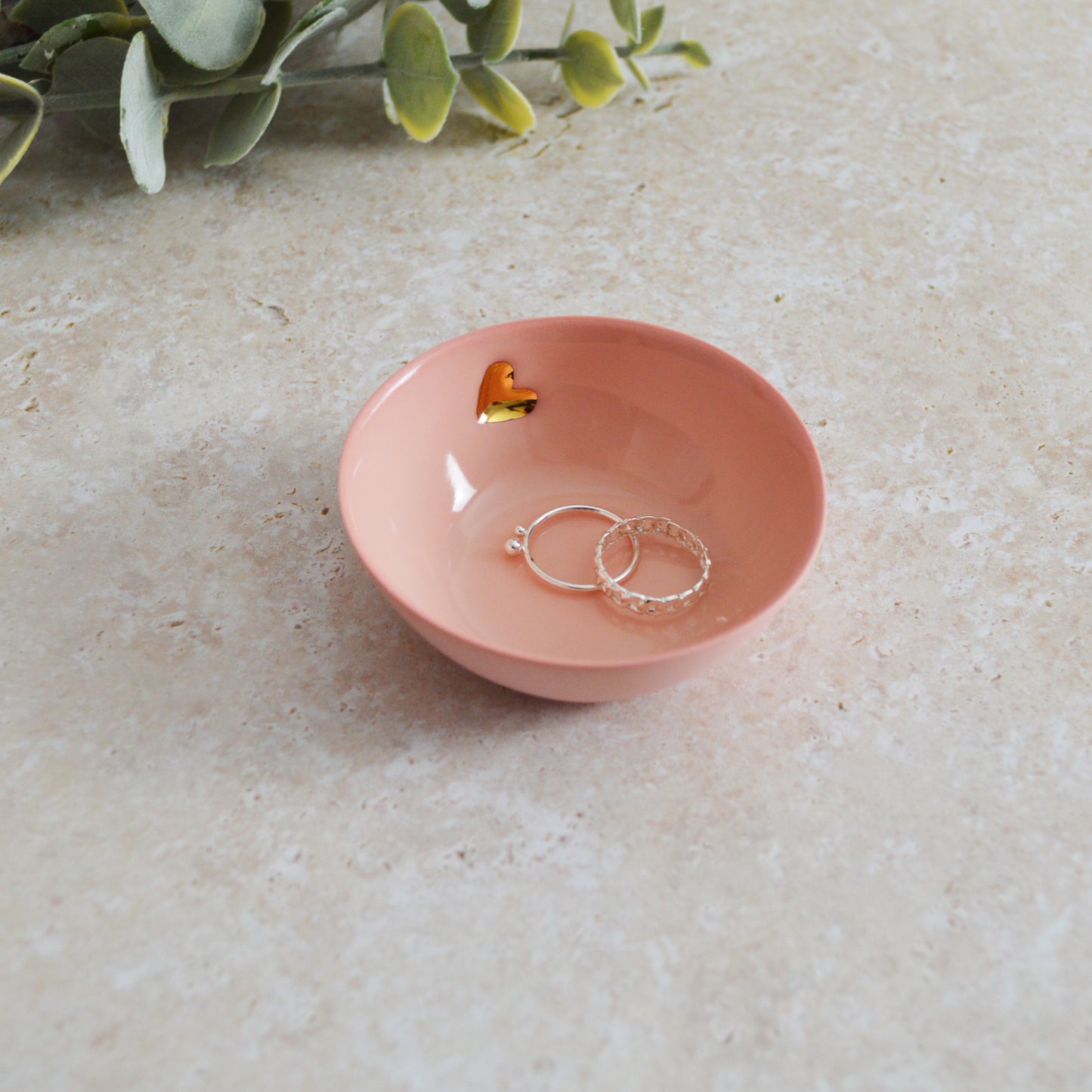 Seconds* Small Trinket/Ring Dish With A Gold Embossed Heart | Ring Dish | Jewellery | Porcelain (A12, A11, B58, B59)