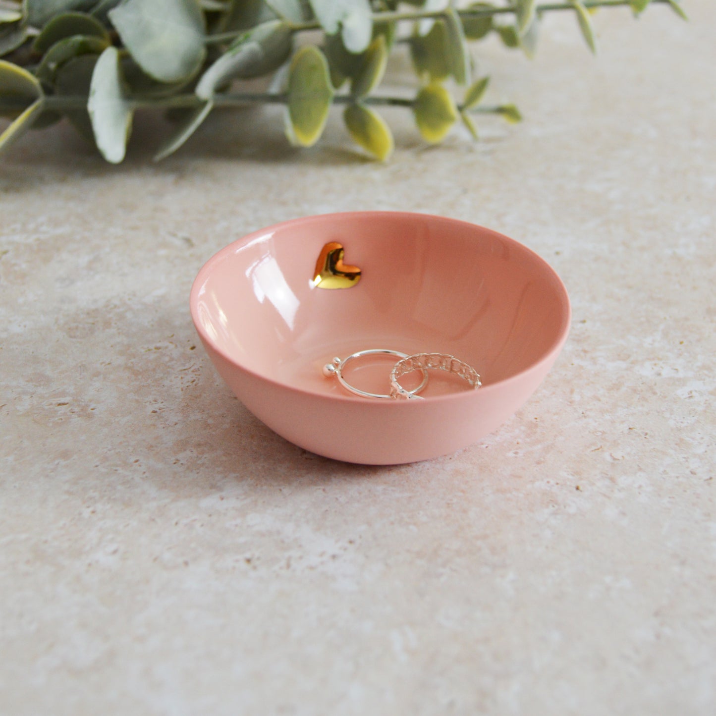 Seconds* Small Trinket/Ring Dish With A Gold Embossed Heart | Ring Dish | Jewellery | Porcelain (A12, A11, B58, B59)