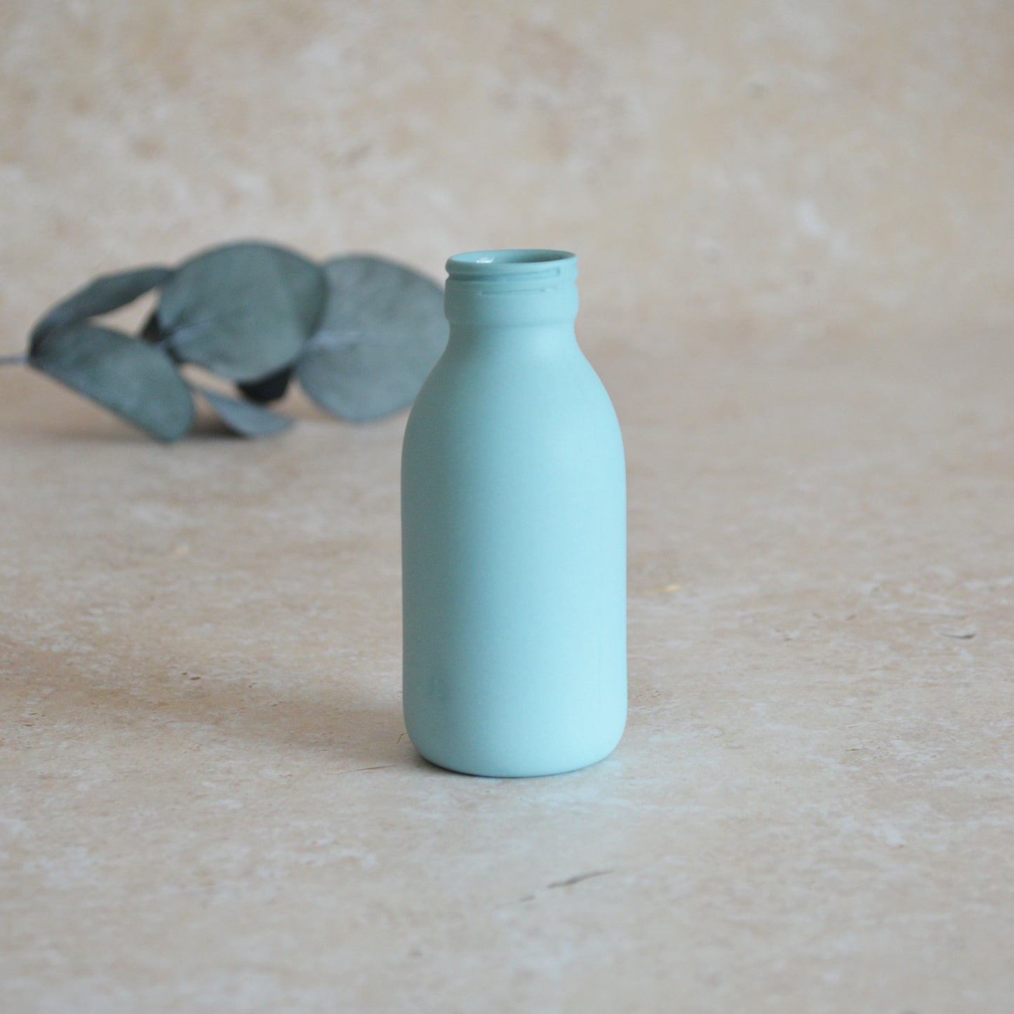 Seconds* MEDIUM BLUE Pastel Bottle Vases With A Gold Embossed Heart | Summer Vase | Flower Vase | Porcelain (A16)