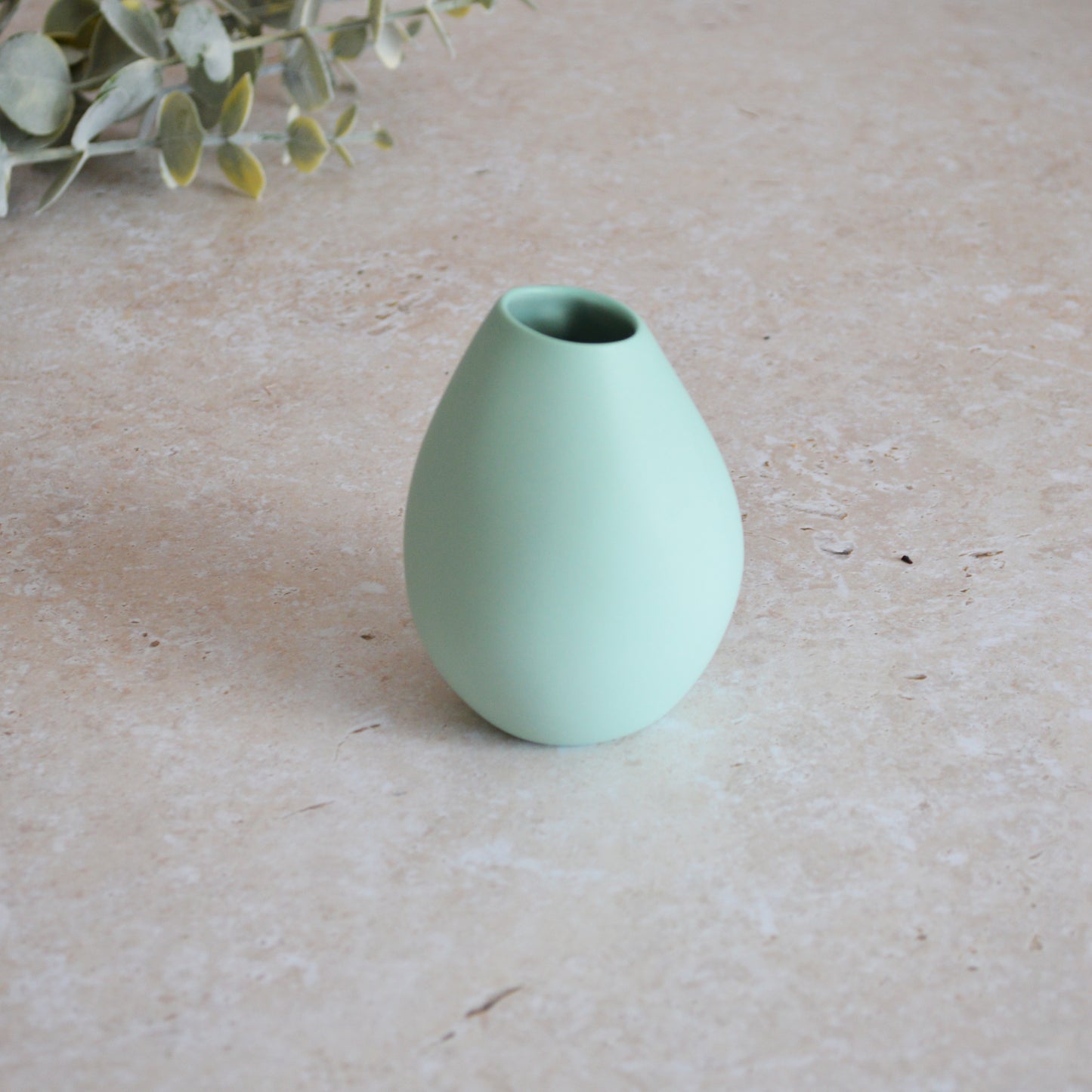 Seconds* Pastel Mint Bud Vase With An Embossed Gold Heart | Spring Vase | Mother's Day Gifts | Porcelain (A17)