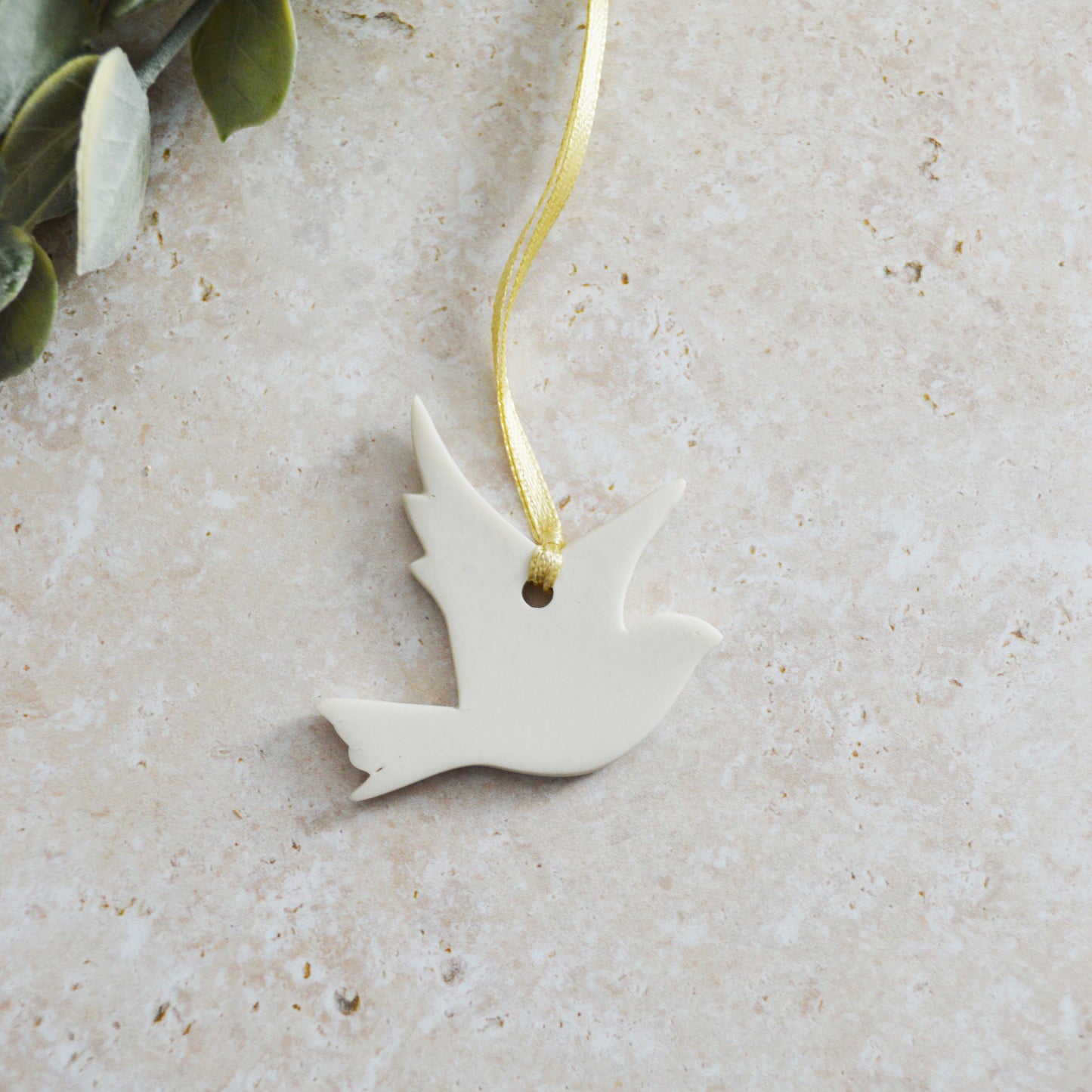Seconds* Mini Hanging Dove with A Subtle Pearl Finish | Hanging Decoration | Christmas Decor | Tree Ornament (A24)