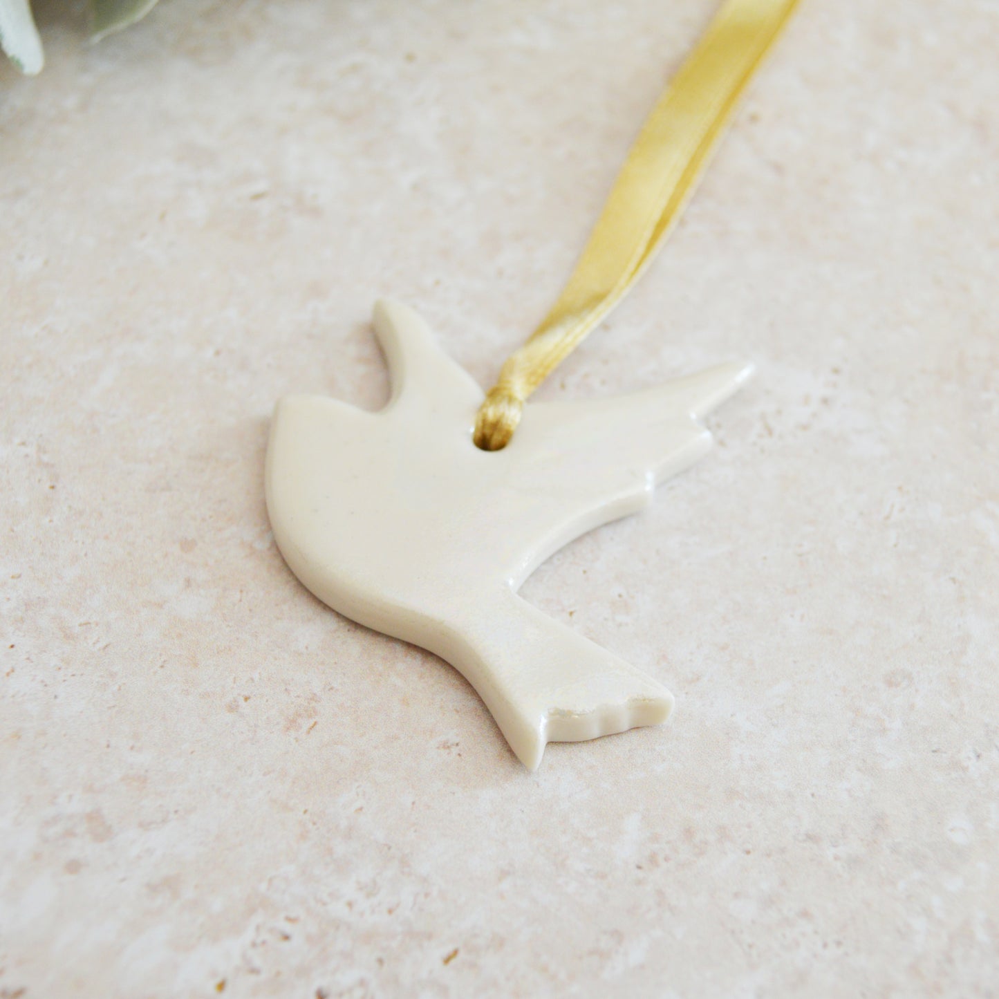 Seconds* Mini Hanging Dove with A Subtle Pearl Finish | Hanging Decoration | Christmas Decor | Tree Ornament (A25)