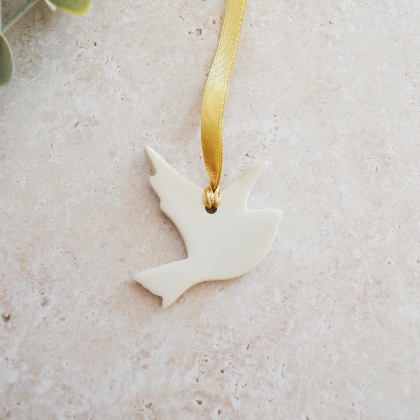 Seconds* Mini Hanging Dove with A Subtle Pearl Finish | Hanging Decoration | Christmas Decor | Tree Ornament (A25)