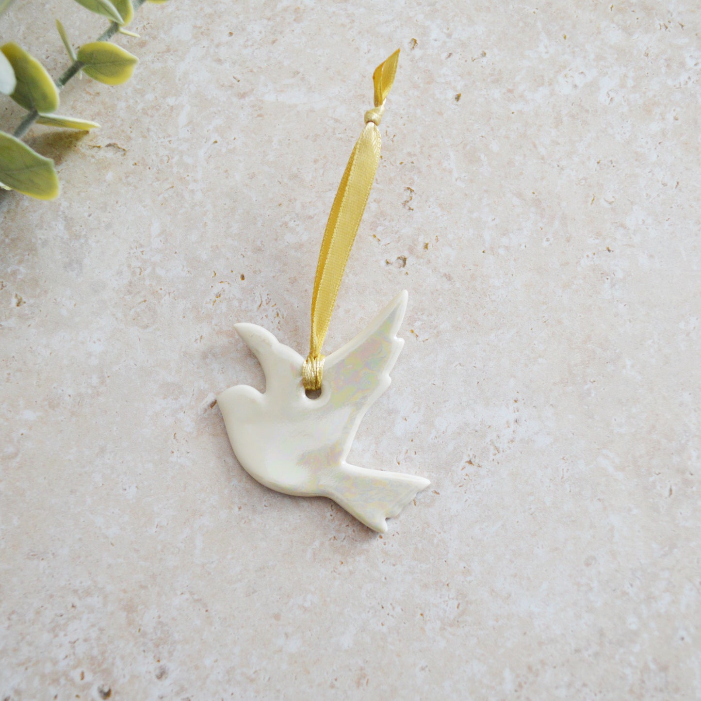 *Seconds Mini Hanging Dove with A Subtle Pearl Finish | Hanging Decoration | Christmas Decor | Tree Ornament (A26)