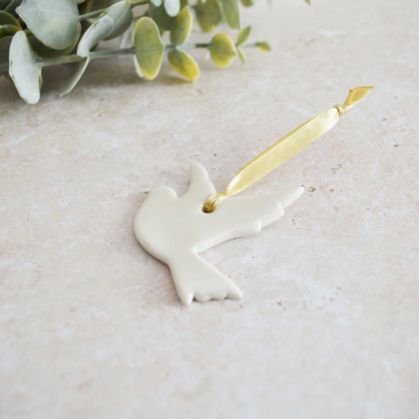 *Seconds Mini Hanging Dove with A Subtle Pearl Finish | Hanging Decoration | Christmas Decor | Tree Ornament (A26)