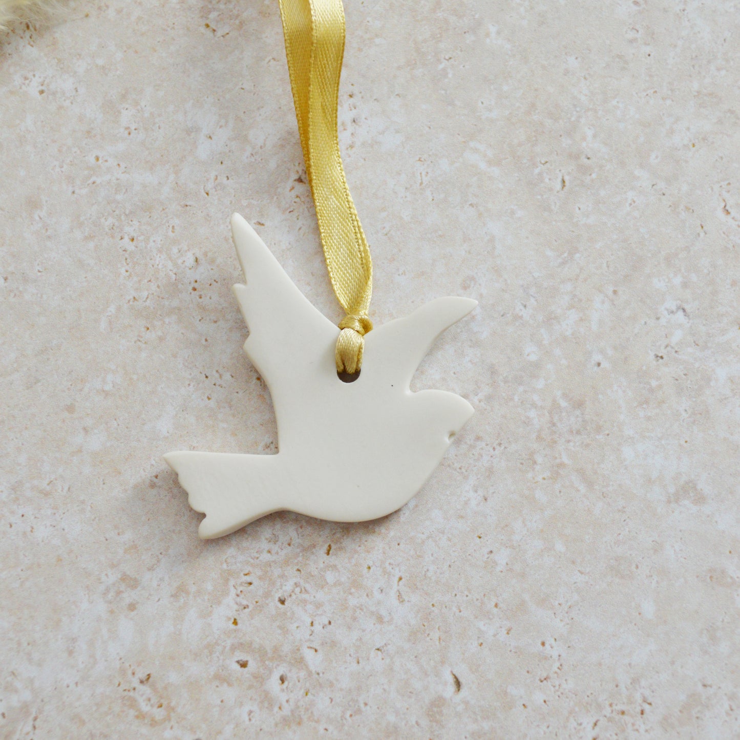 Seconds* Mini Hanging Dove with A Subtle Pearl Finish | Hanging Decoration | Christmas Decor | Tree Ornament (A27)