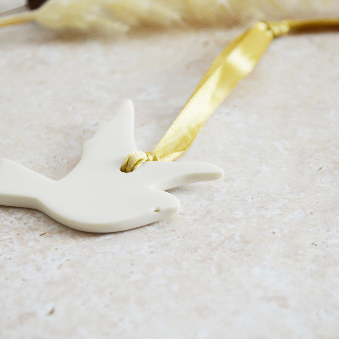 Seconds* Mini Hanging Dove with A Subtle Pearl Finish | Hanging Decoration | Christmas Decor | Tree Ornament (A27)