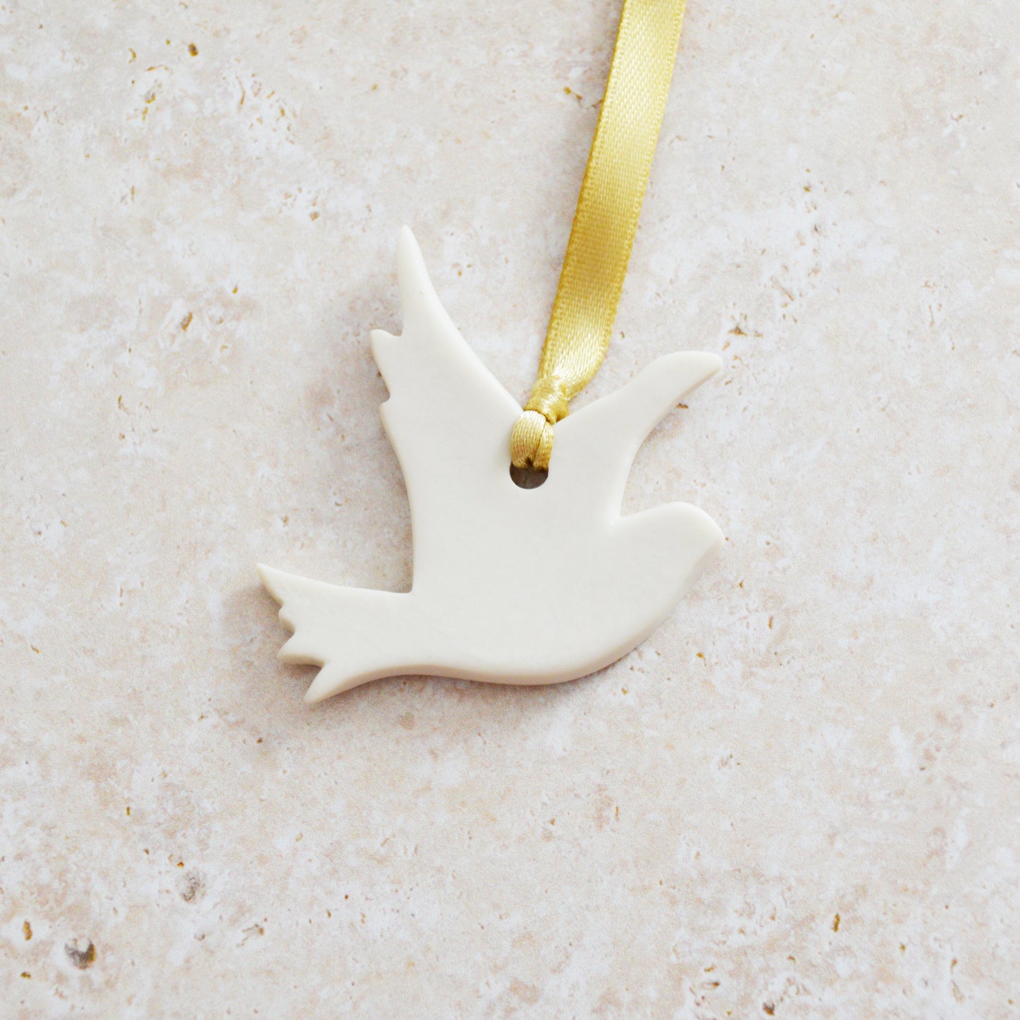 Seconds* Mini Hanging Dove with A Subtle Pearl Finish | Hanging Decoration | Christmas Decor | Tree Ornament (A28)