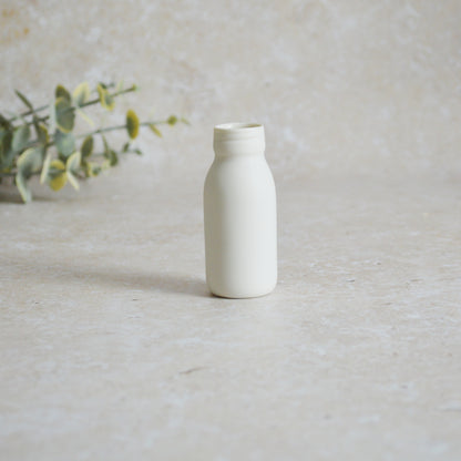 Seconds* SMALL White Bottle Vase With A Gold Embossed Heart | Bottle Vase | Flower Vase | Summer Vase | Mother's Day | Porcelain (A29)