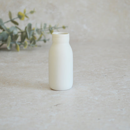 Seconds* SMALL White Bottle Vase With A Gold Embossed Heart | Bottle Vase | Flower Vase | Summer Vase | Mother's Day | Porcelain (A30)