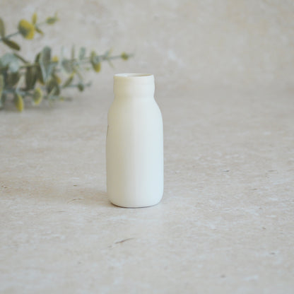 Seconds* SMALL White Bottle Vase With A Gold Embossed Heart | Bottle Vase | Flower Vase | Summer Vase | Mother's Day | Porcelain (A30)