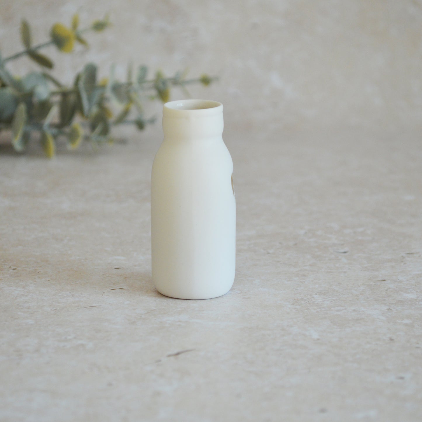 Seconds* SMALL White Bottle Vase With A Gold Embossed Heart | Bottle Vase | Flower Vase | Summer Vase | Mother's Day | Porcelain (A30)