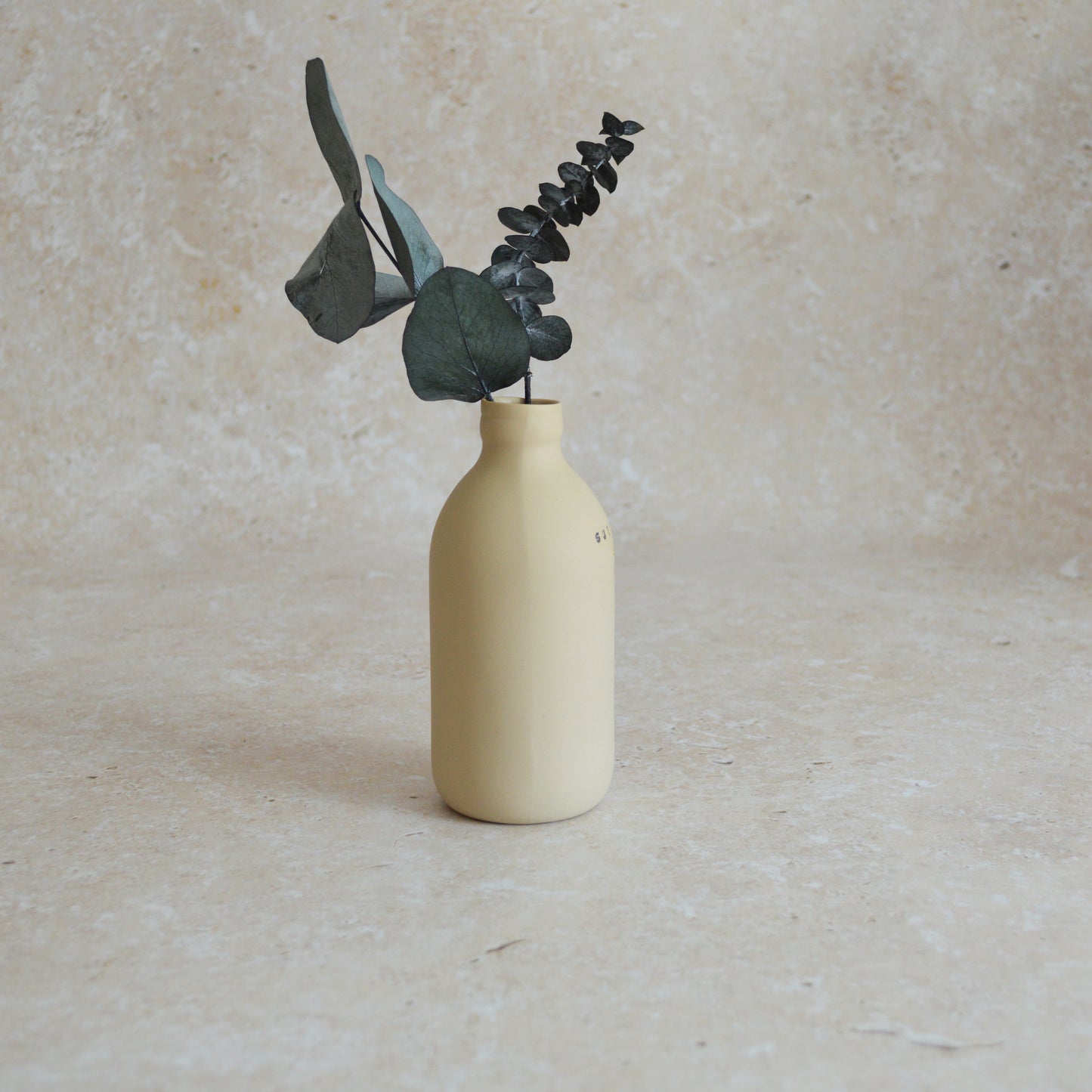 Seconds* Discontinued* Sunshine Bottle Vase With A Gold Embossed Sun | Flower Vase | Porcelain Vase (A34)