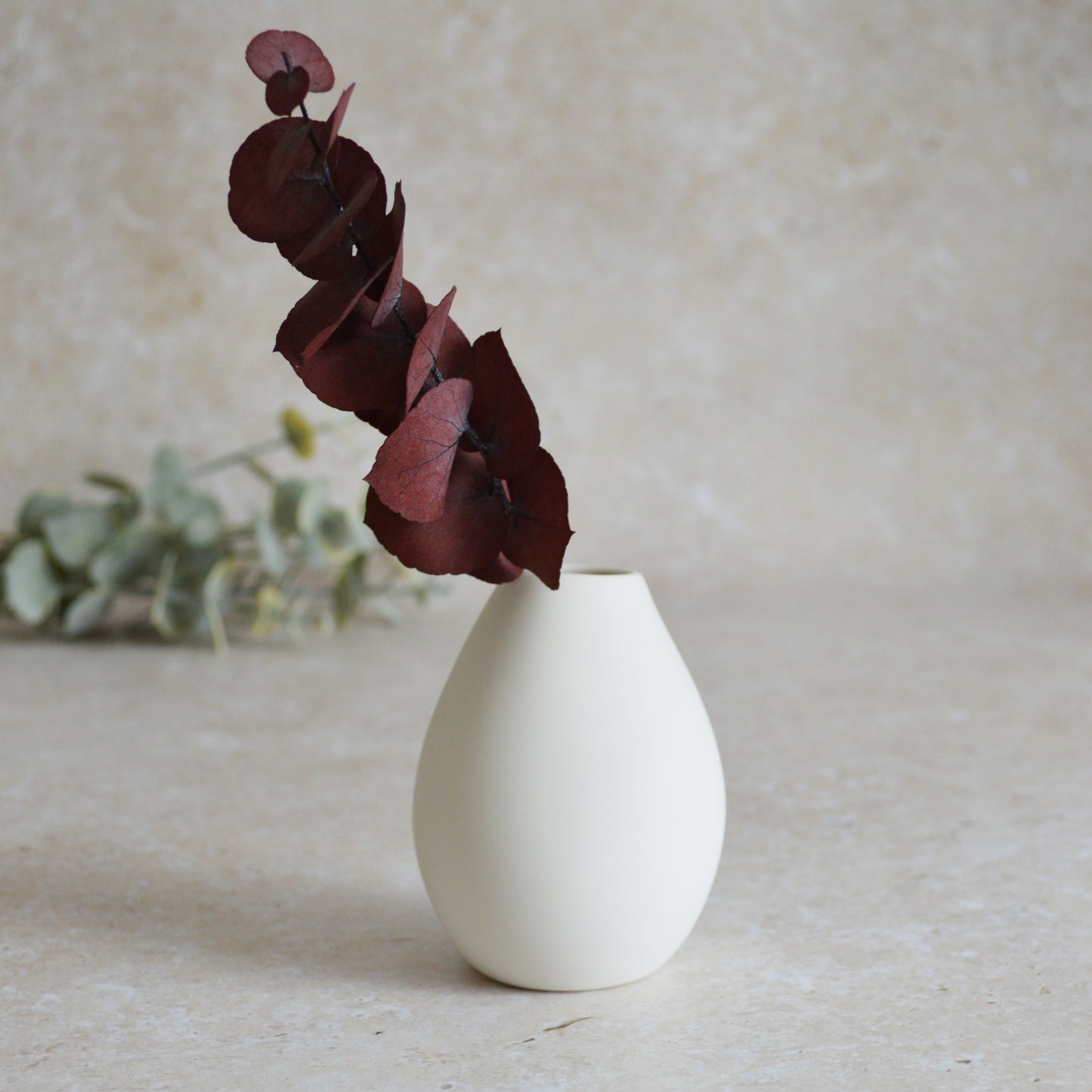 Seconds* Small White Bud Vase with an Embossed Silver Heart | Porcelain | Flower Vase | Mother's Day Vase (A37)